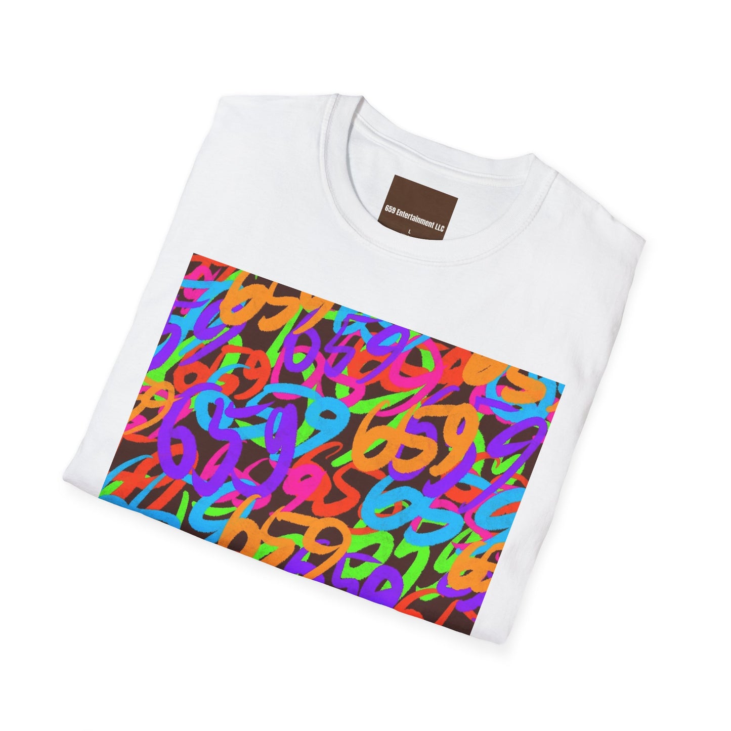 659 Graffiti Unisex Softstyle T-shirt (White/Brown)