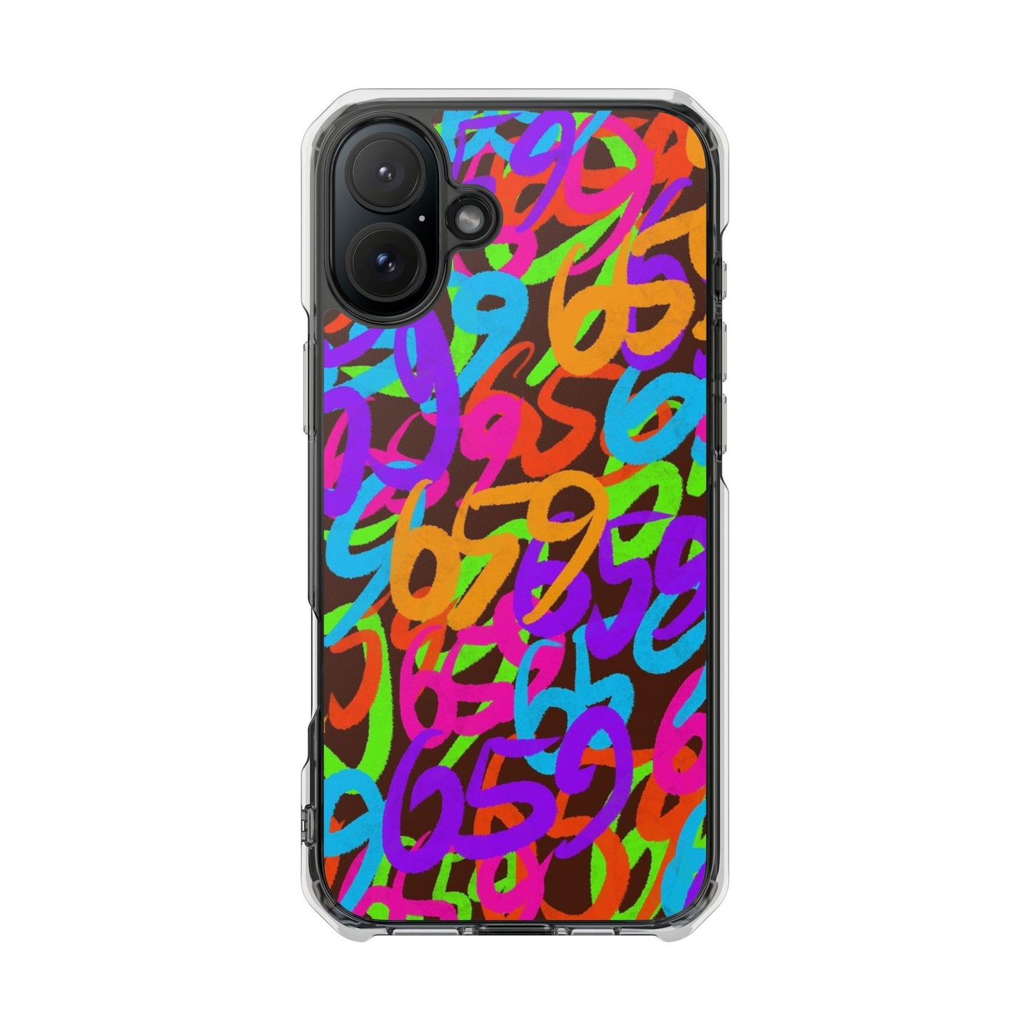 659 Graffiti Magnetic Clear Impact Phone Case (Brown)