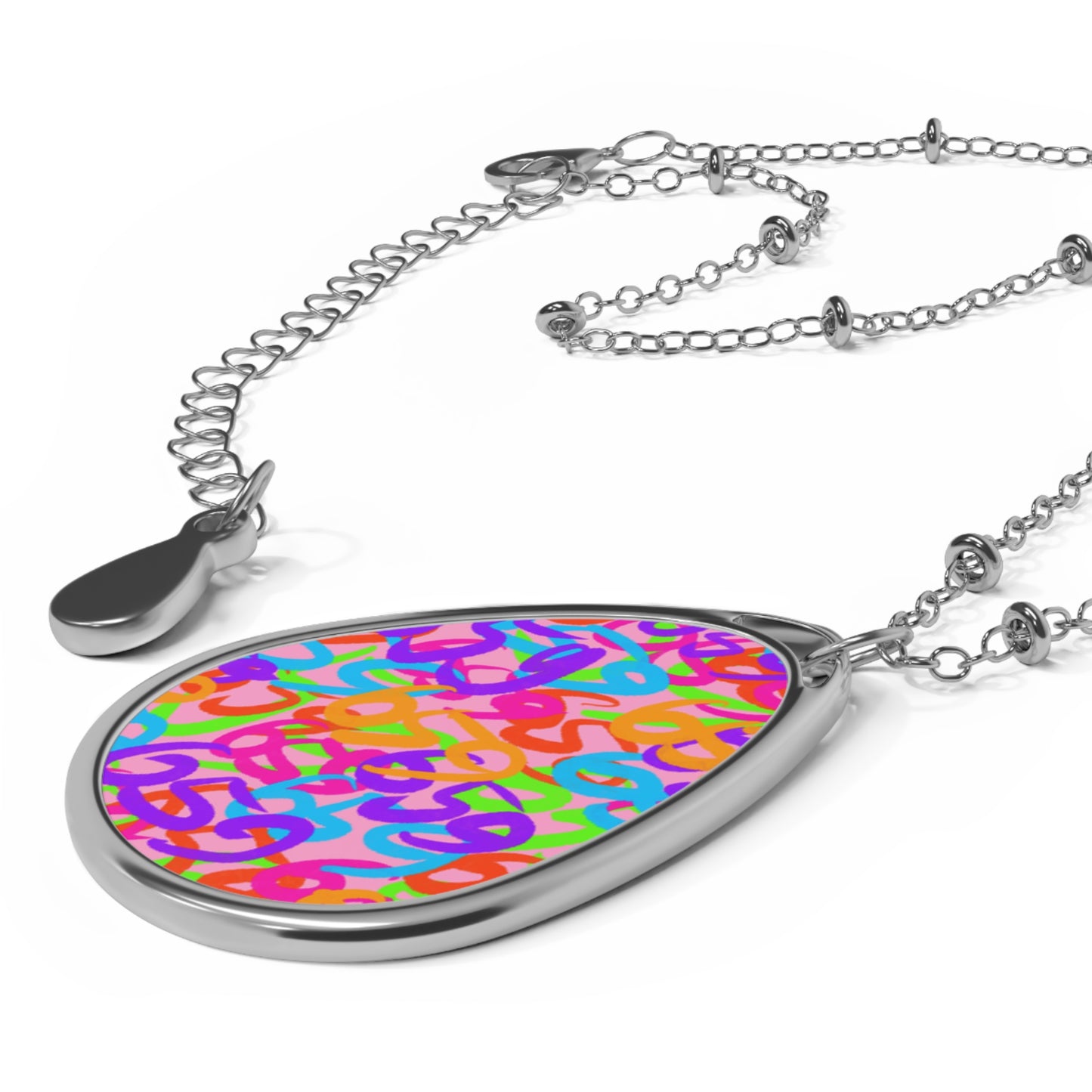 659 Graffiti Pink Pendant Necklace