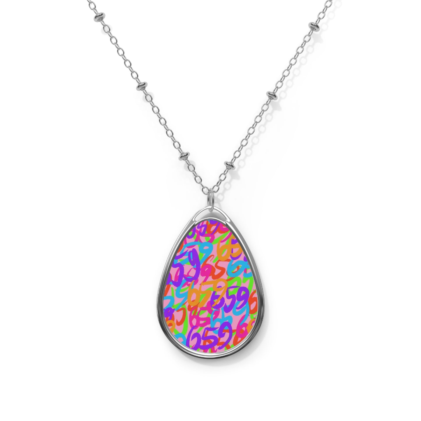 659 Graffiti Pink Pendant Necklace