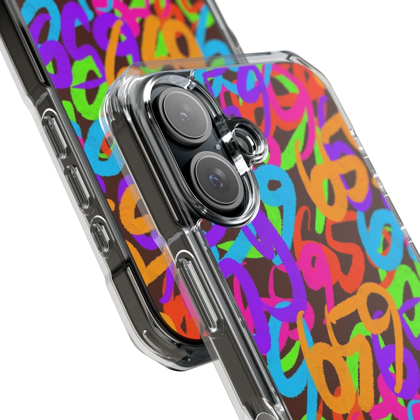 659 Graffiti Magnetic Clear Impact Phone Case (Brown)