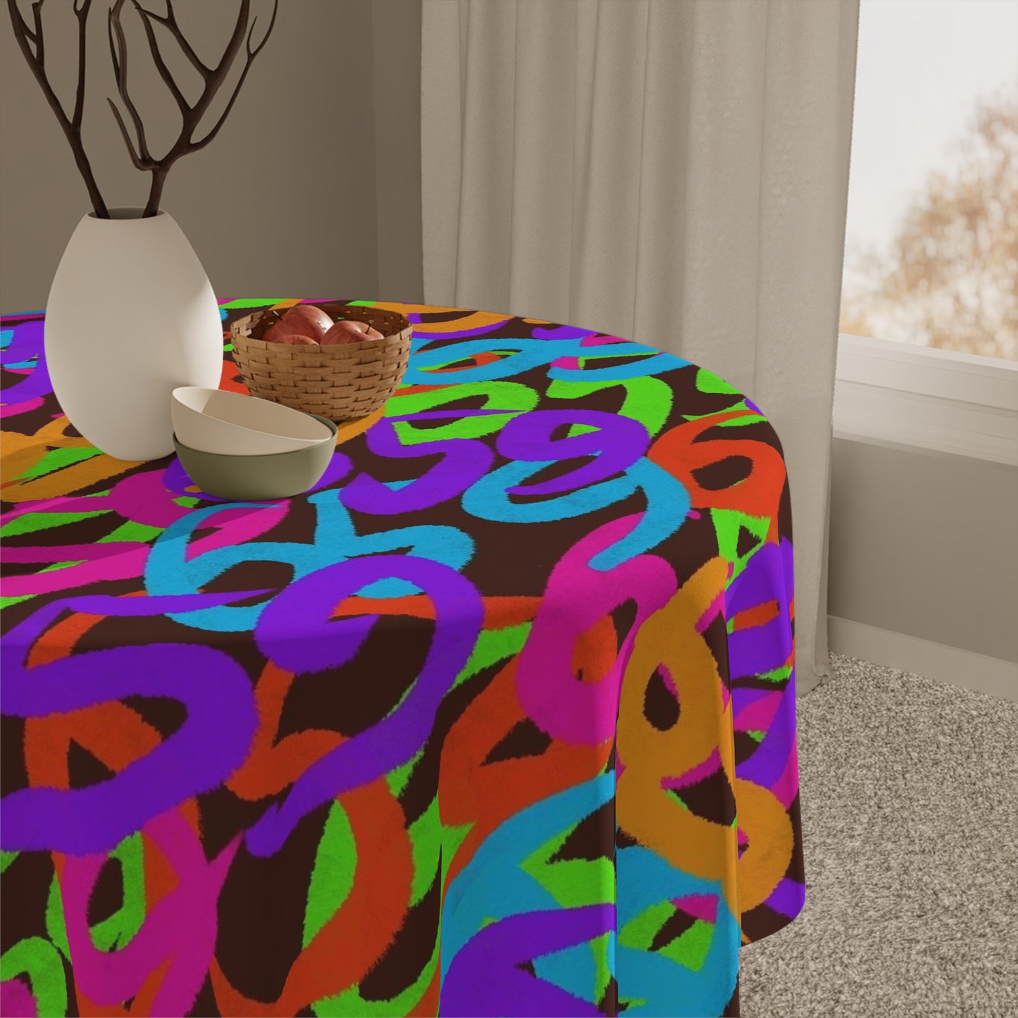 659 Graffiti Tablecloth (Brown)