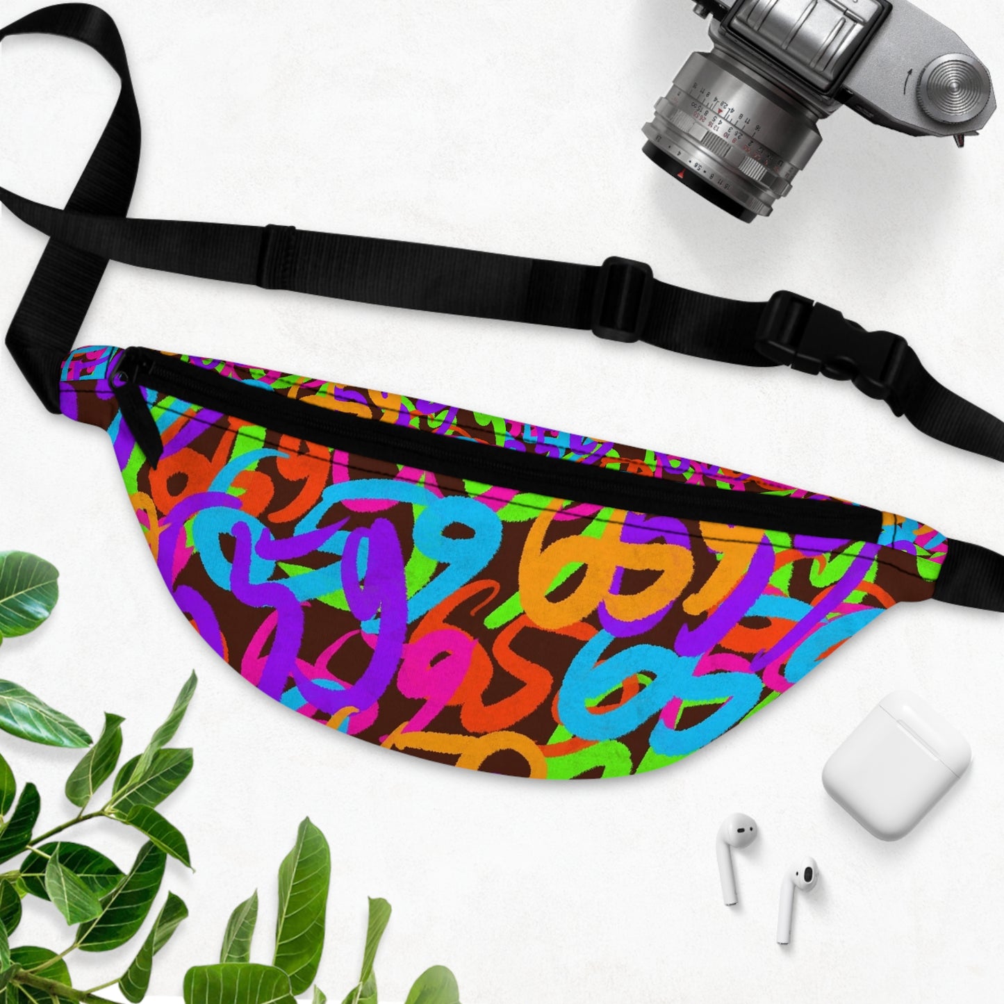 659 Graffiti Brown Fanny Pack