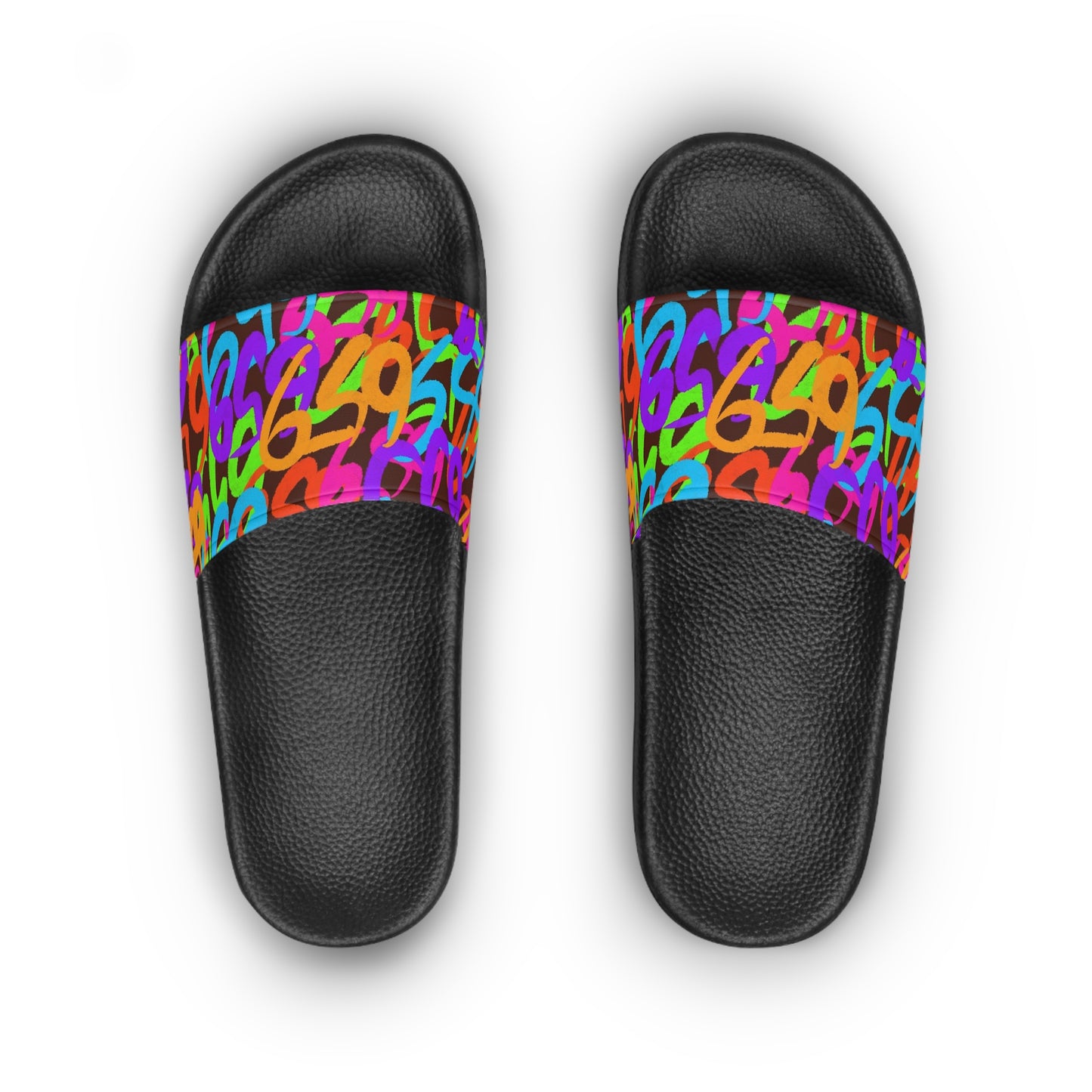 659 Graffiti Women's Slides (Brown)