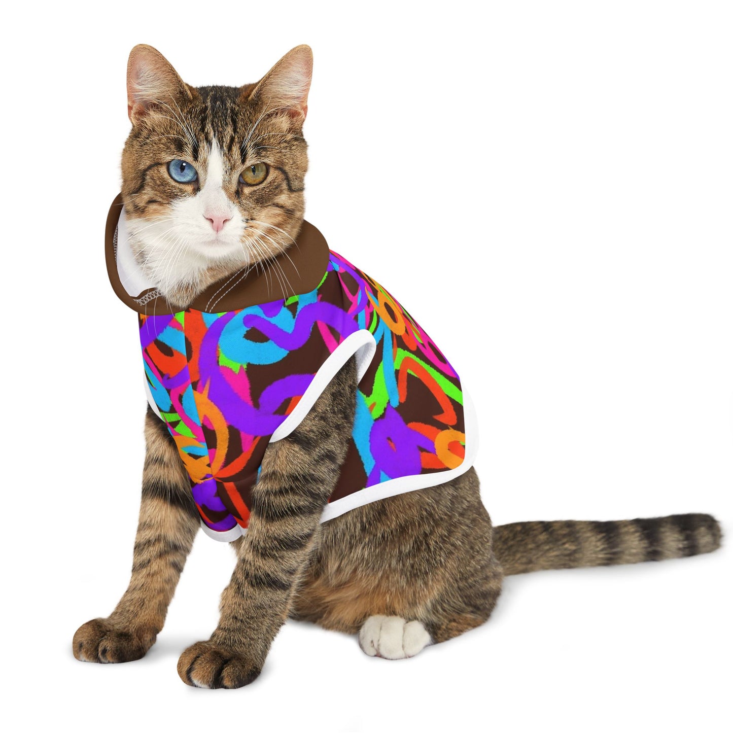 659 Graffiti Pet Hoodie (Brown)