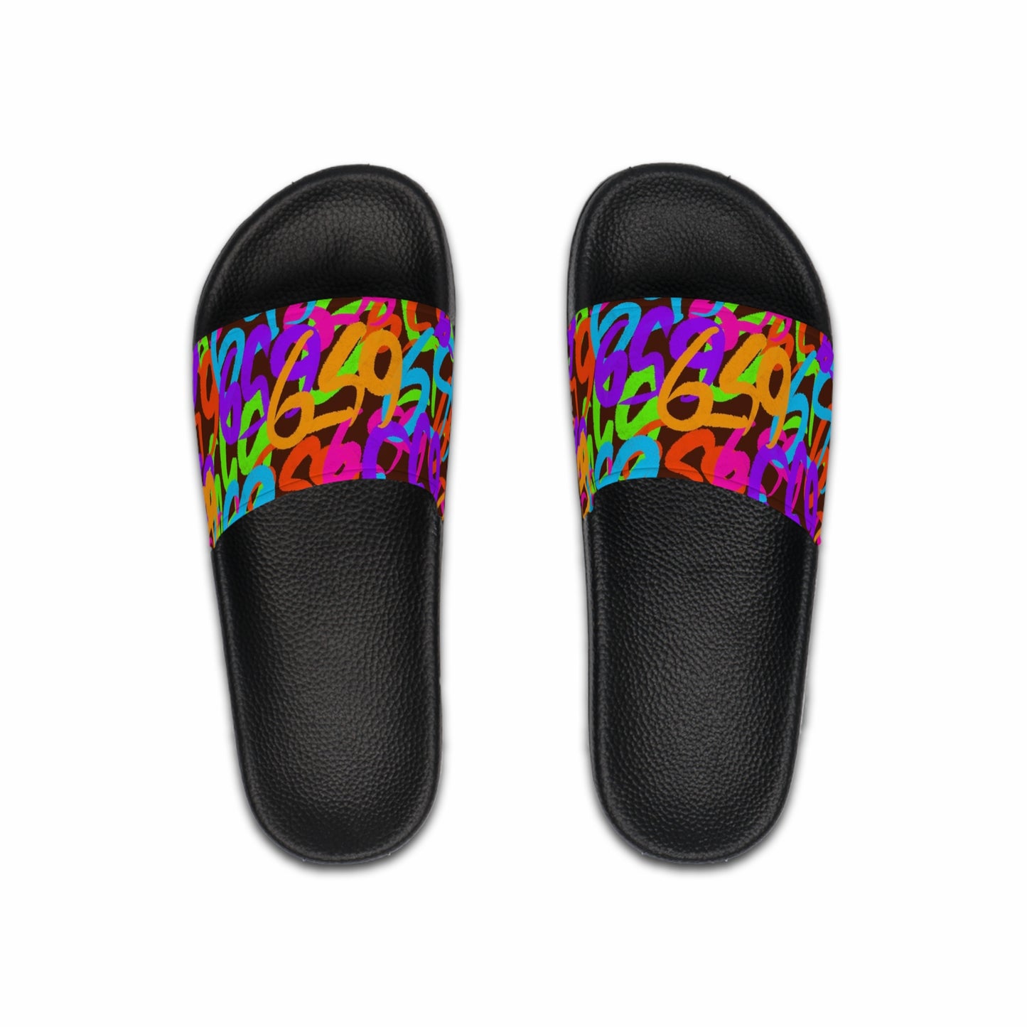 659 Graffiti Men's Slides (Brown)