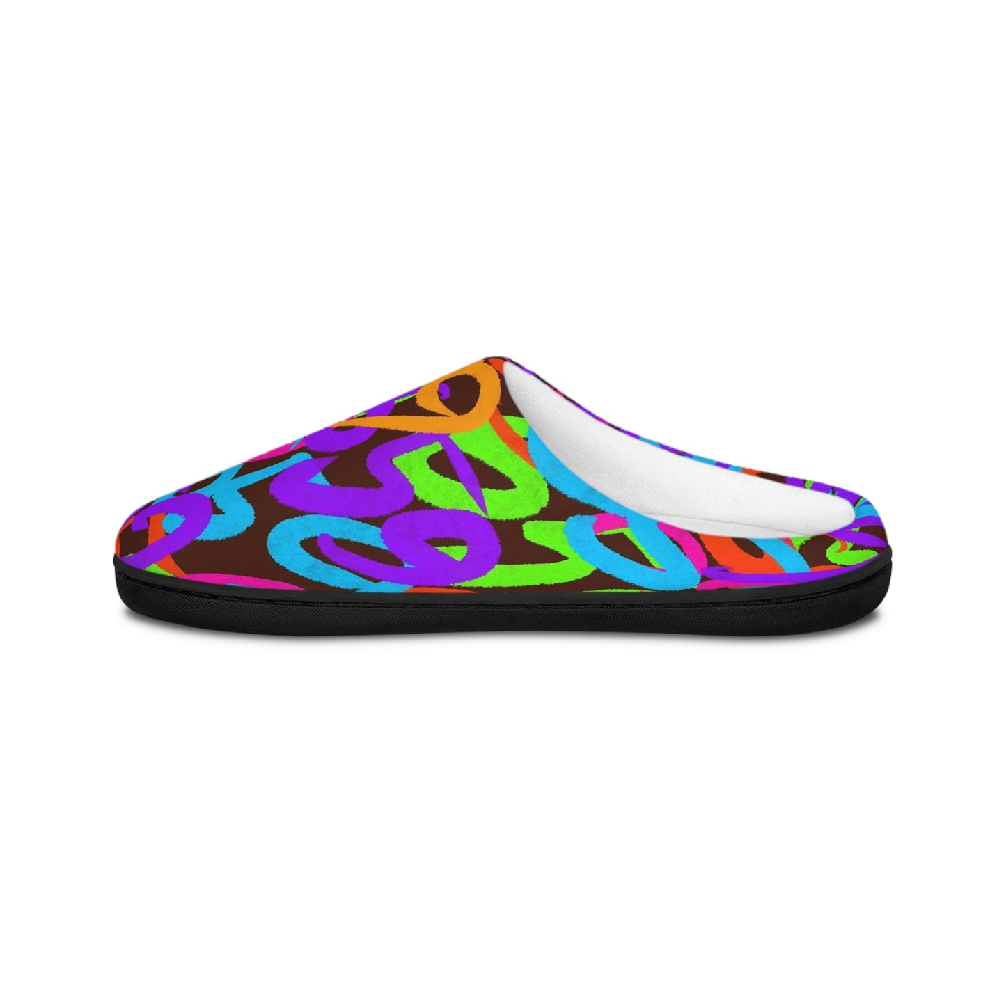 659 Graffiti Men's Indoor Slippers (Brown)