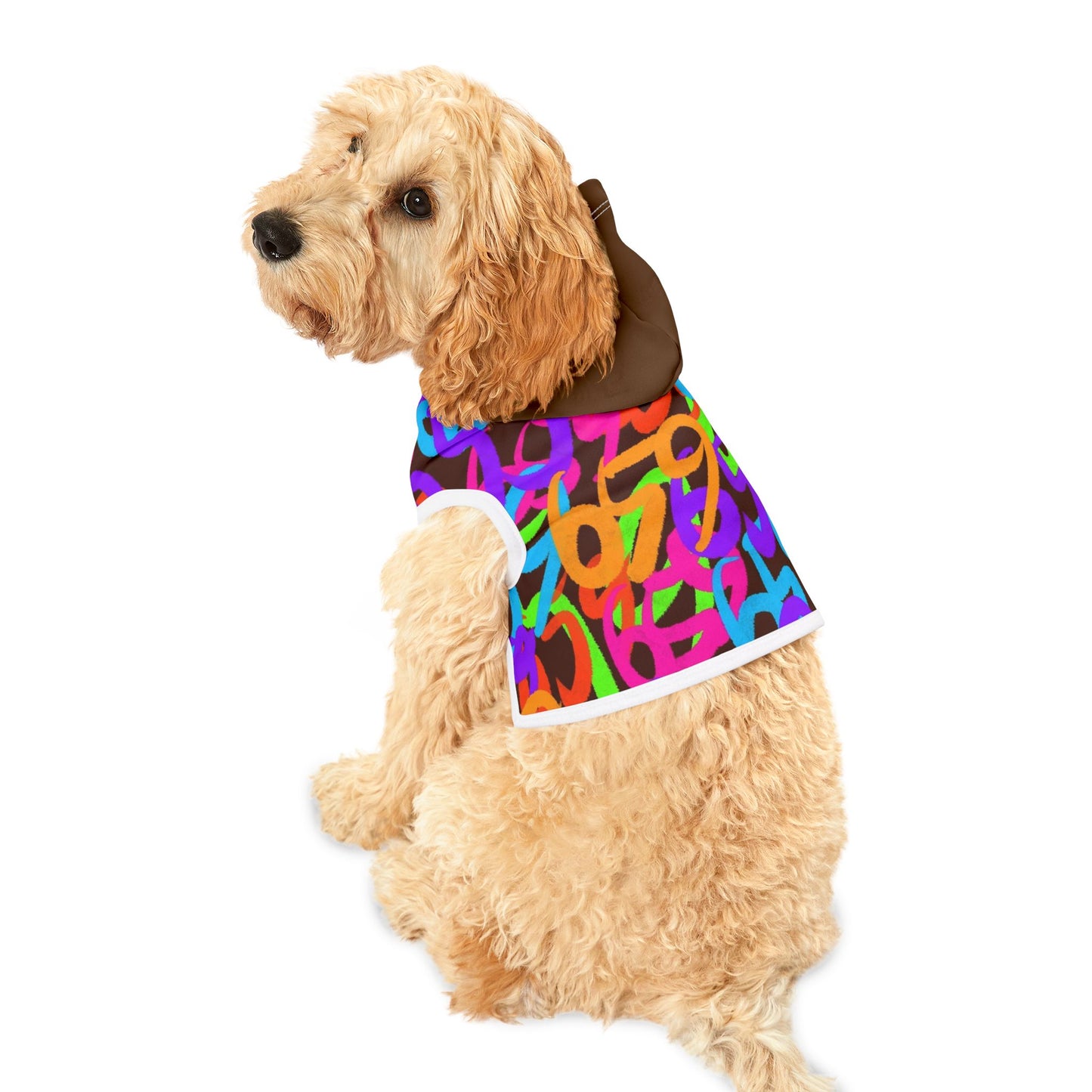 659 Graffiti Pet Hoodie (Brown)