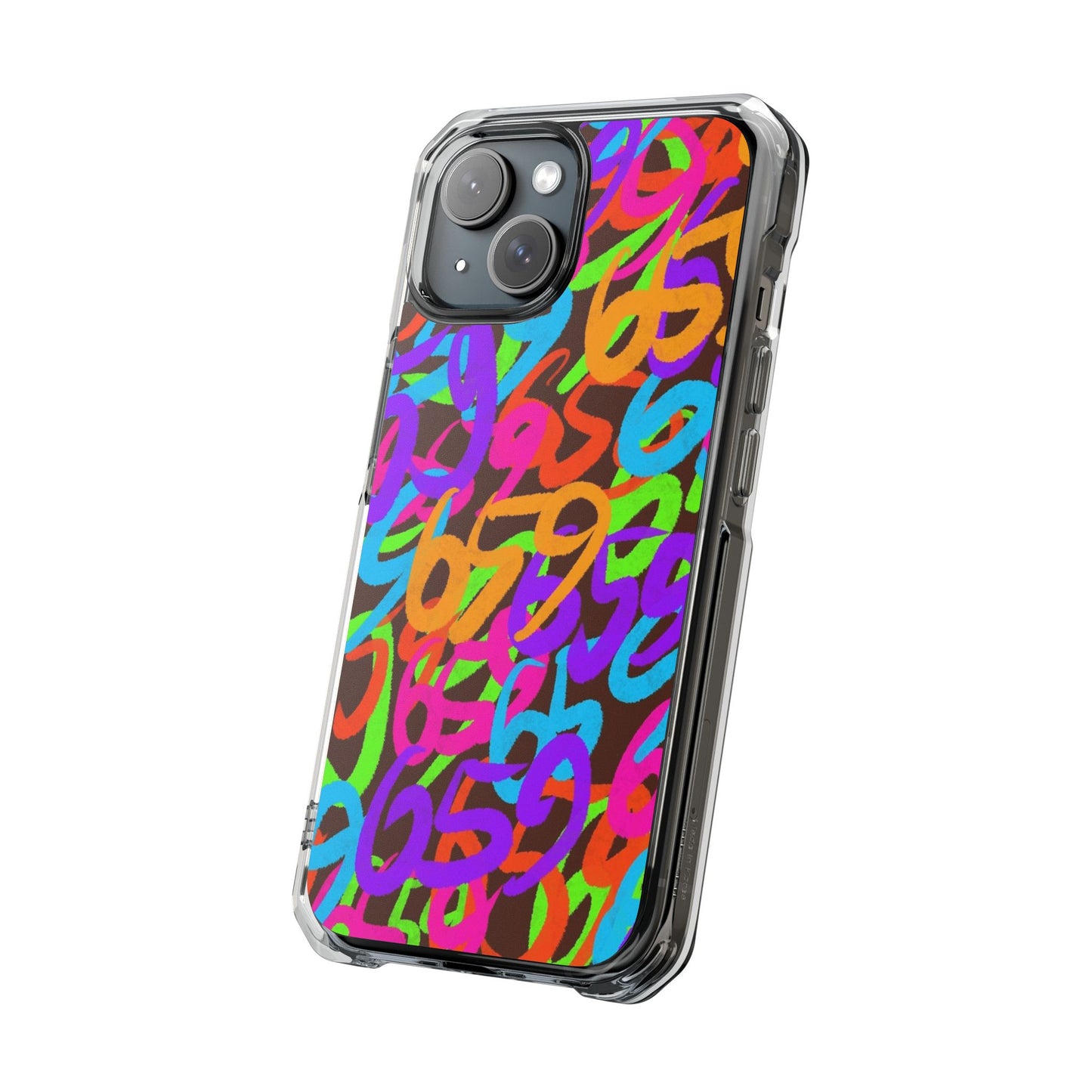 659 Graffiti Magnetic Clear Impact Phone Case (Brown)