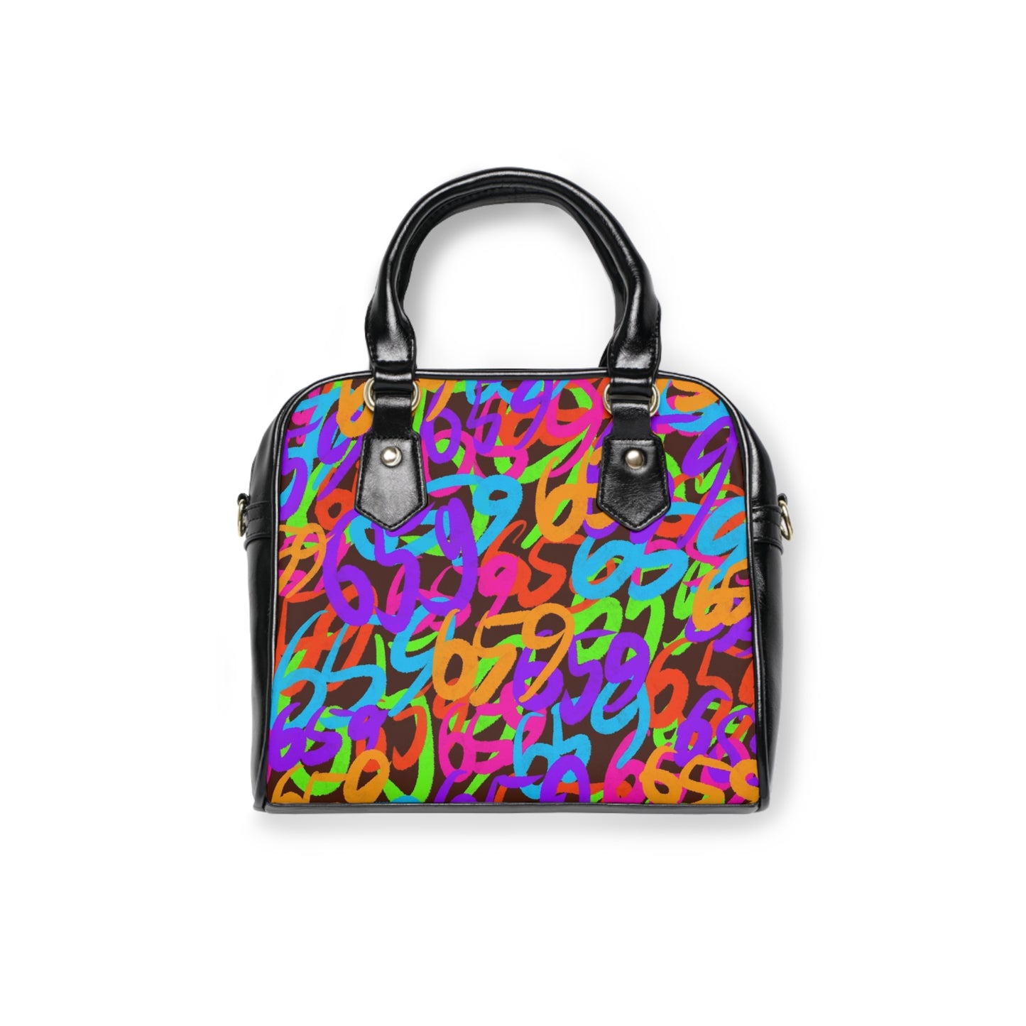 659 Graffiti Shoulder Handbag (Brown)