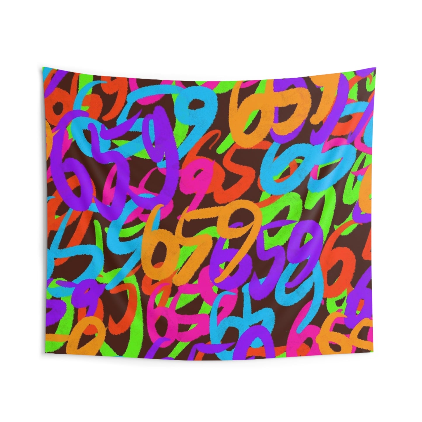 659 Graffiti Indoor Wall Tapestry (Brown)