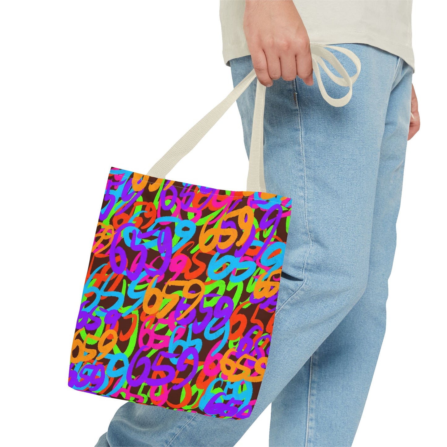 659 Graffiti Tote Bag (AOP Brown)