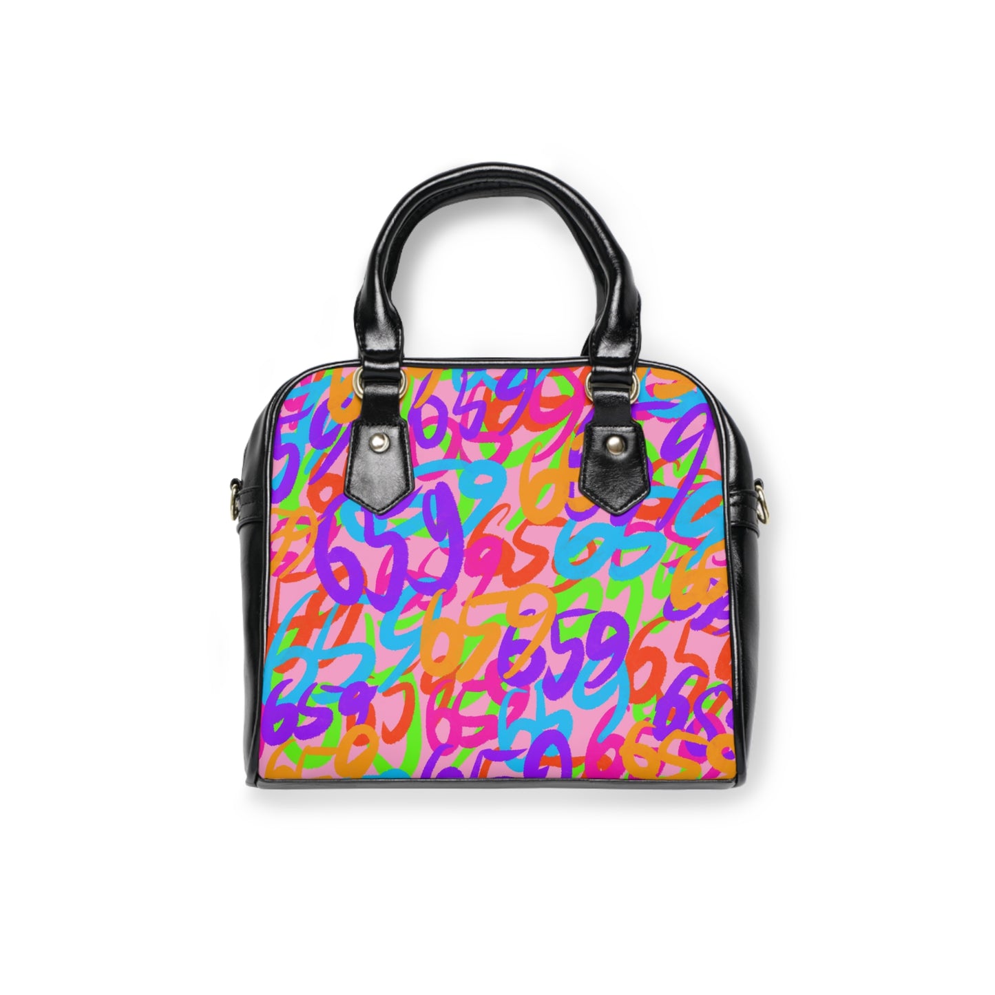 659 Graffiti Shoulder Handbag (Pink)