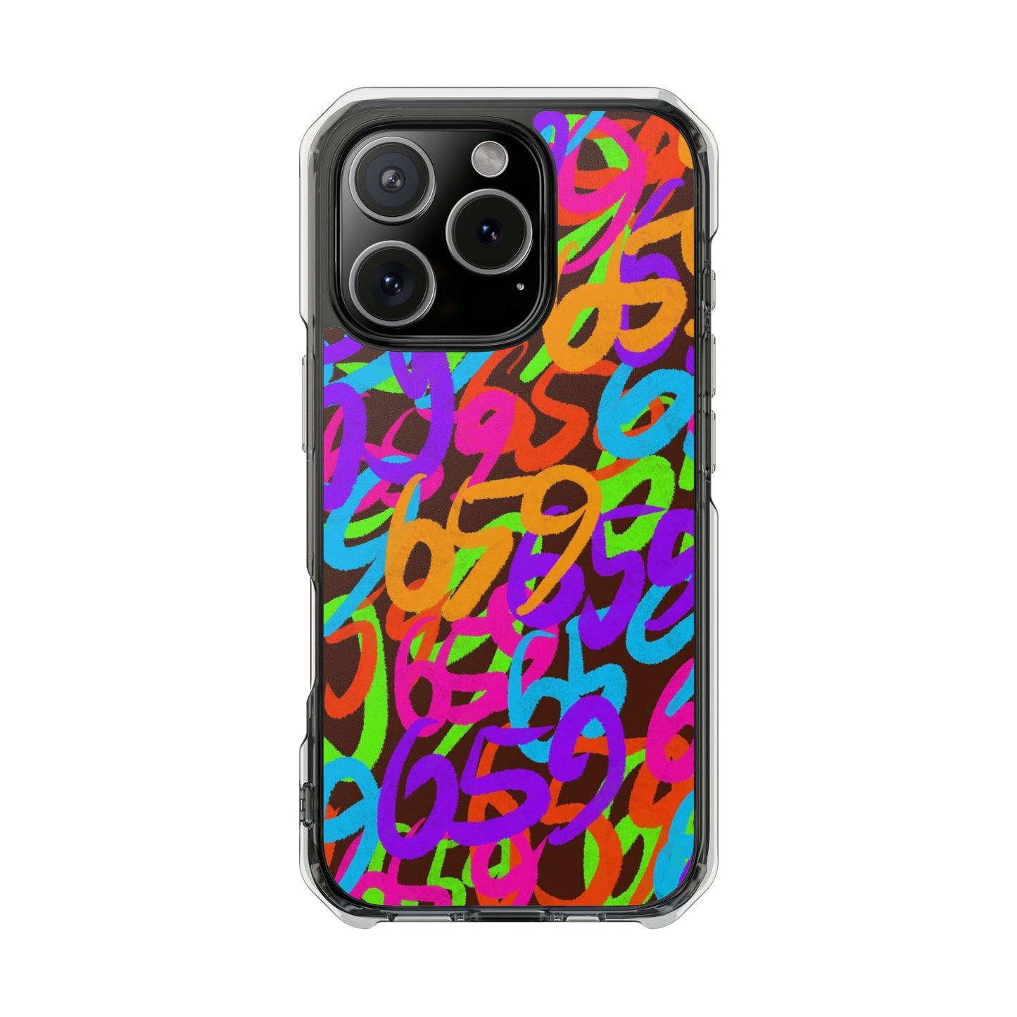 659 Graffiti Magnetic Clear Impact Phone Case (Brown)