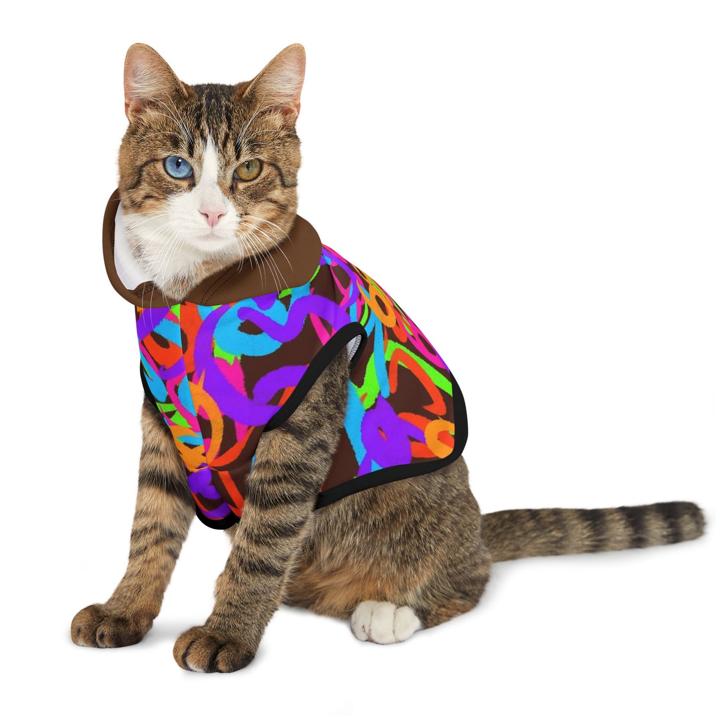 659 Graffiti Pet Hoodie (Brown)