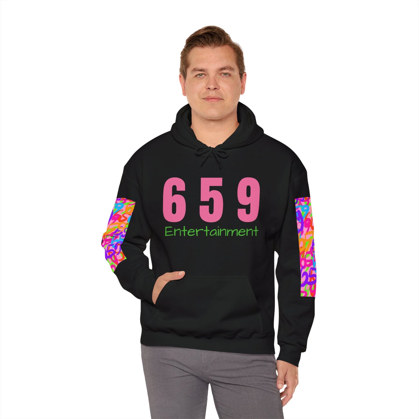 659 Wanda Unisex Heavy Blend™ Sweatshirt (Black/Pink)