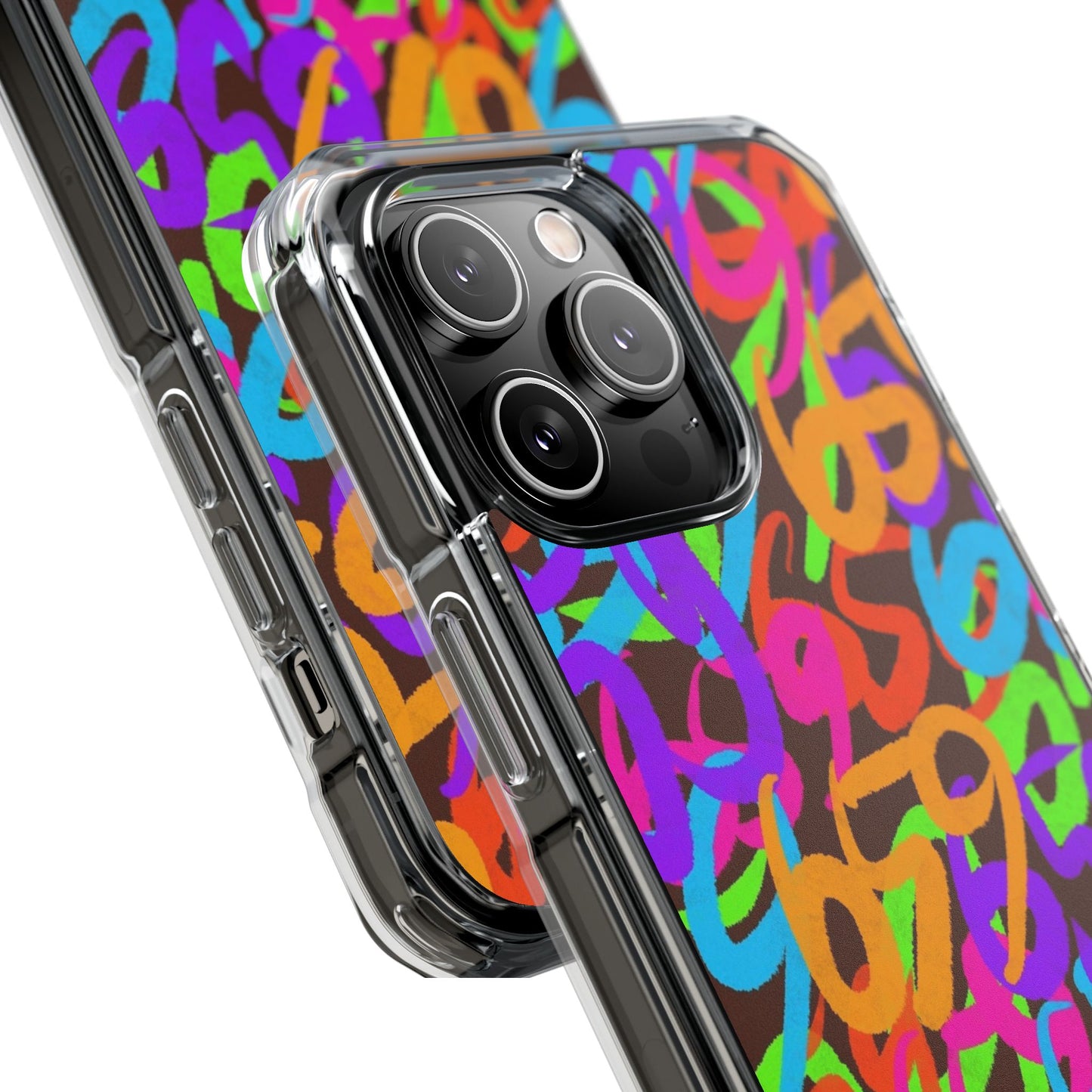 659 Graffiti Magnetic Clear Impact Phone Case (Brown)