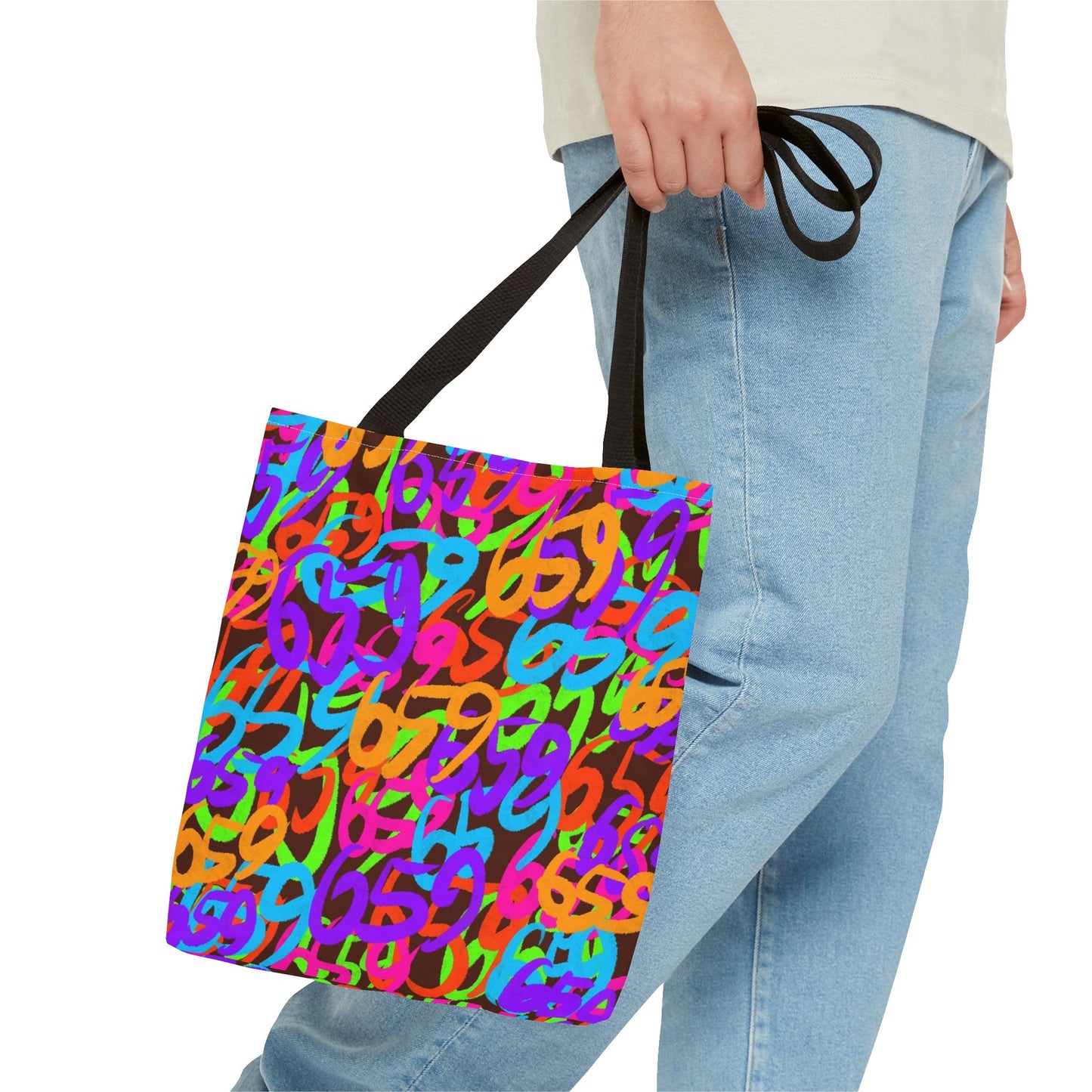 659 Graffiti Tote Bag (AOP Brown)