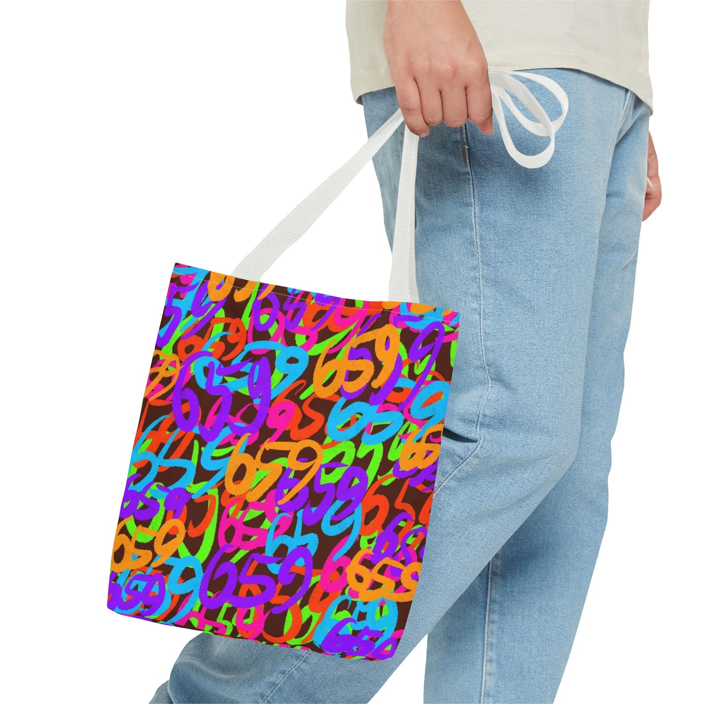 659 Graffiti Tote Bag (AOP Brown)