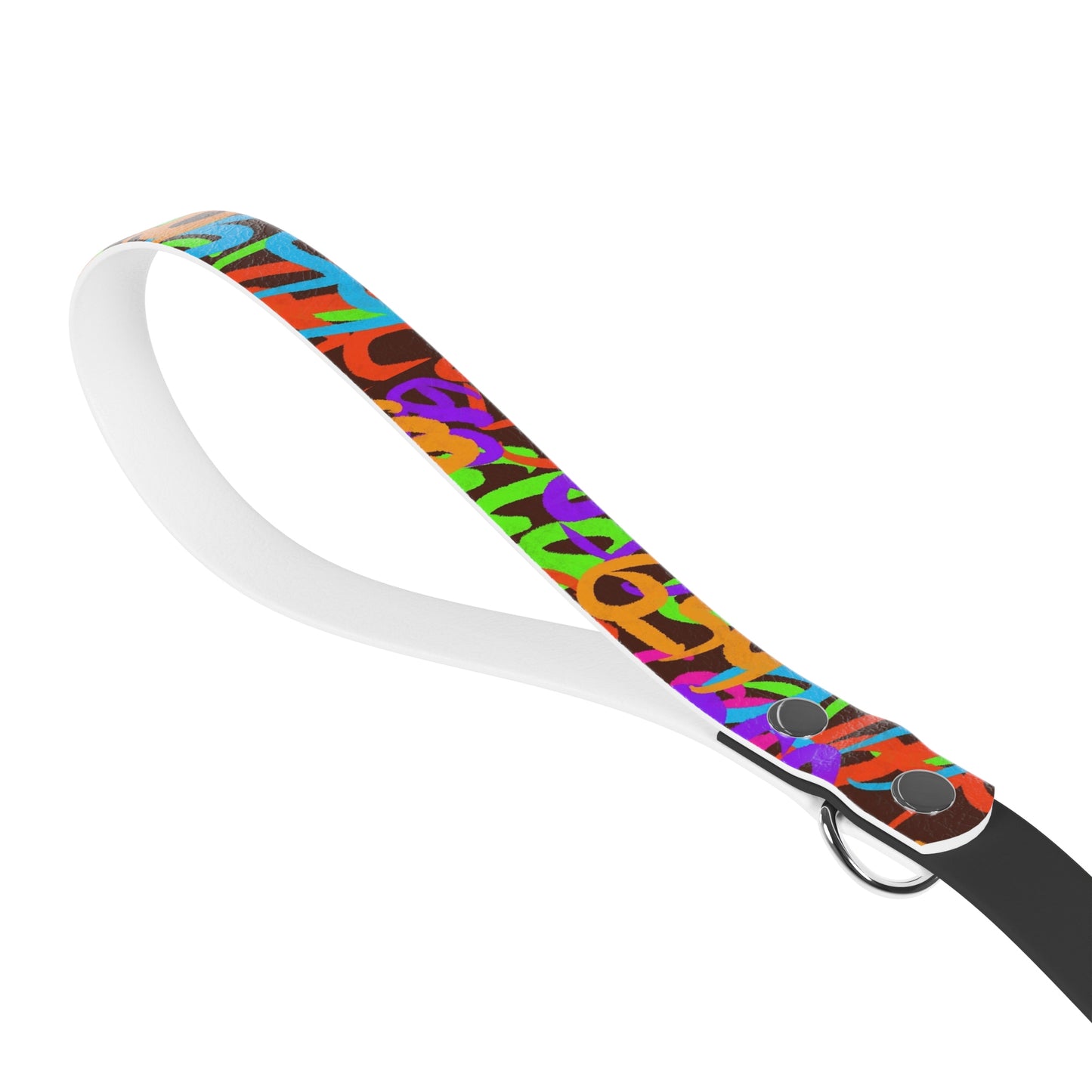 659 Graffiti Print Leash (Brown)