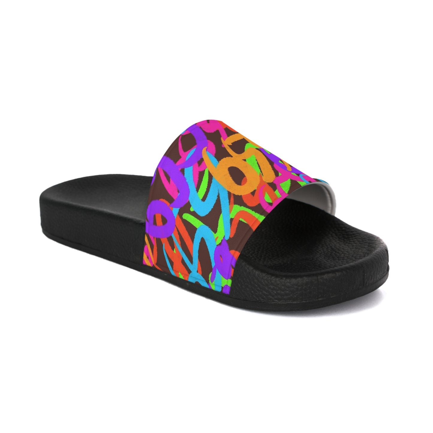 659 Graffiti Men's Slides (Brown)