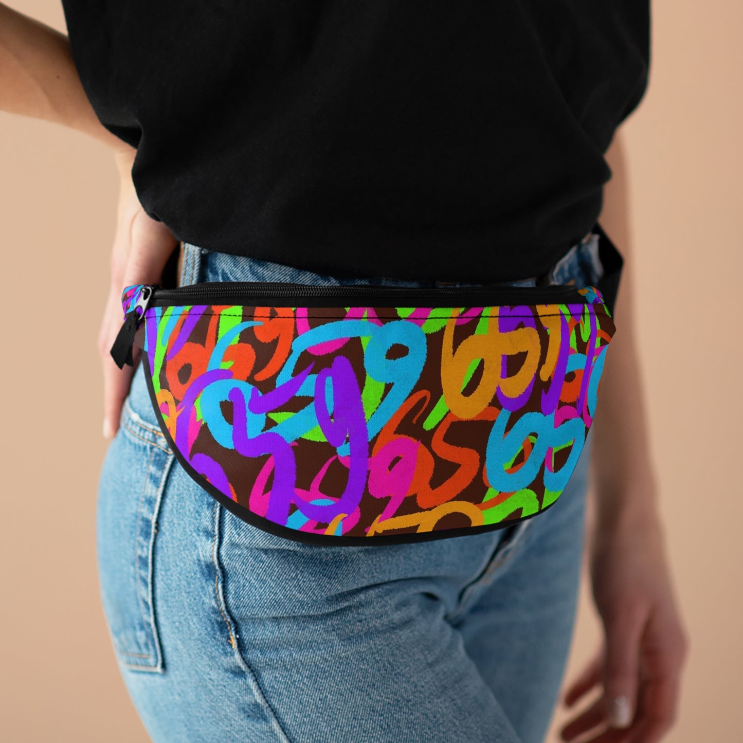 659 Graffiti Brown Fanny Pack
