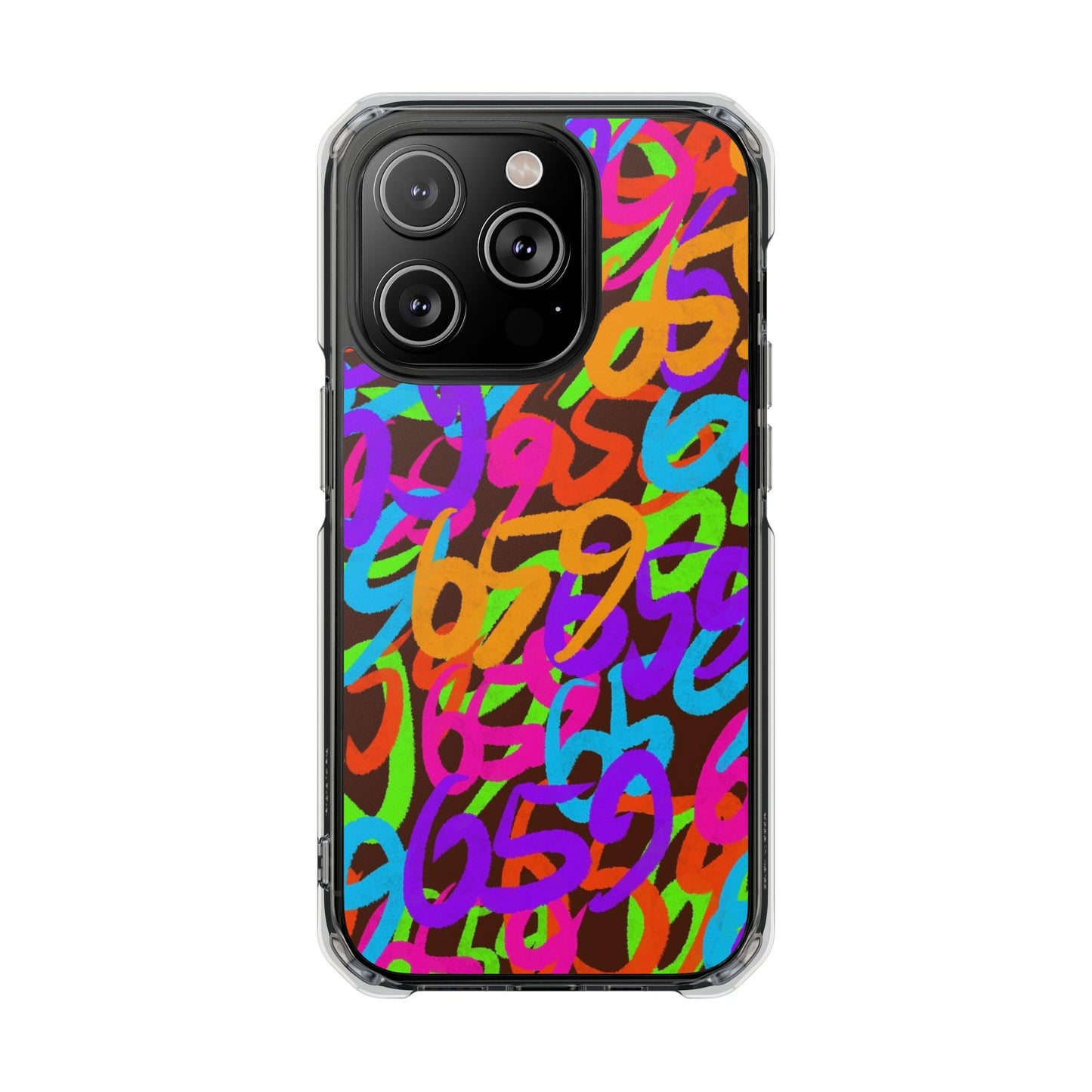 659 Graffiti Magnetic Clear Impact Phone Case (Brown)