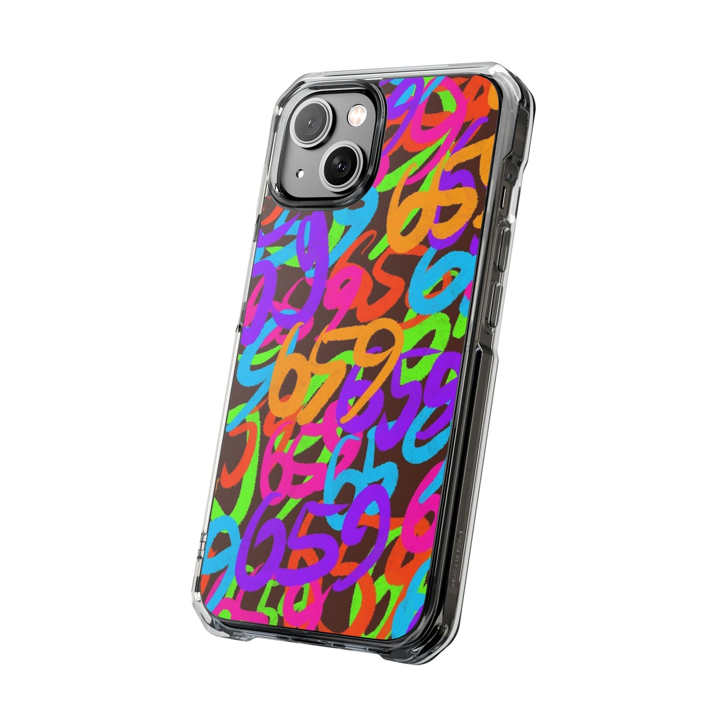 659 Graffiti Magnetic Clear Impact Phone Case (Brown)