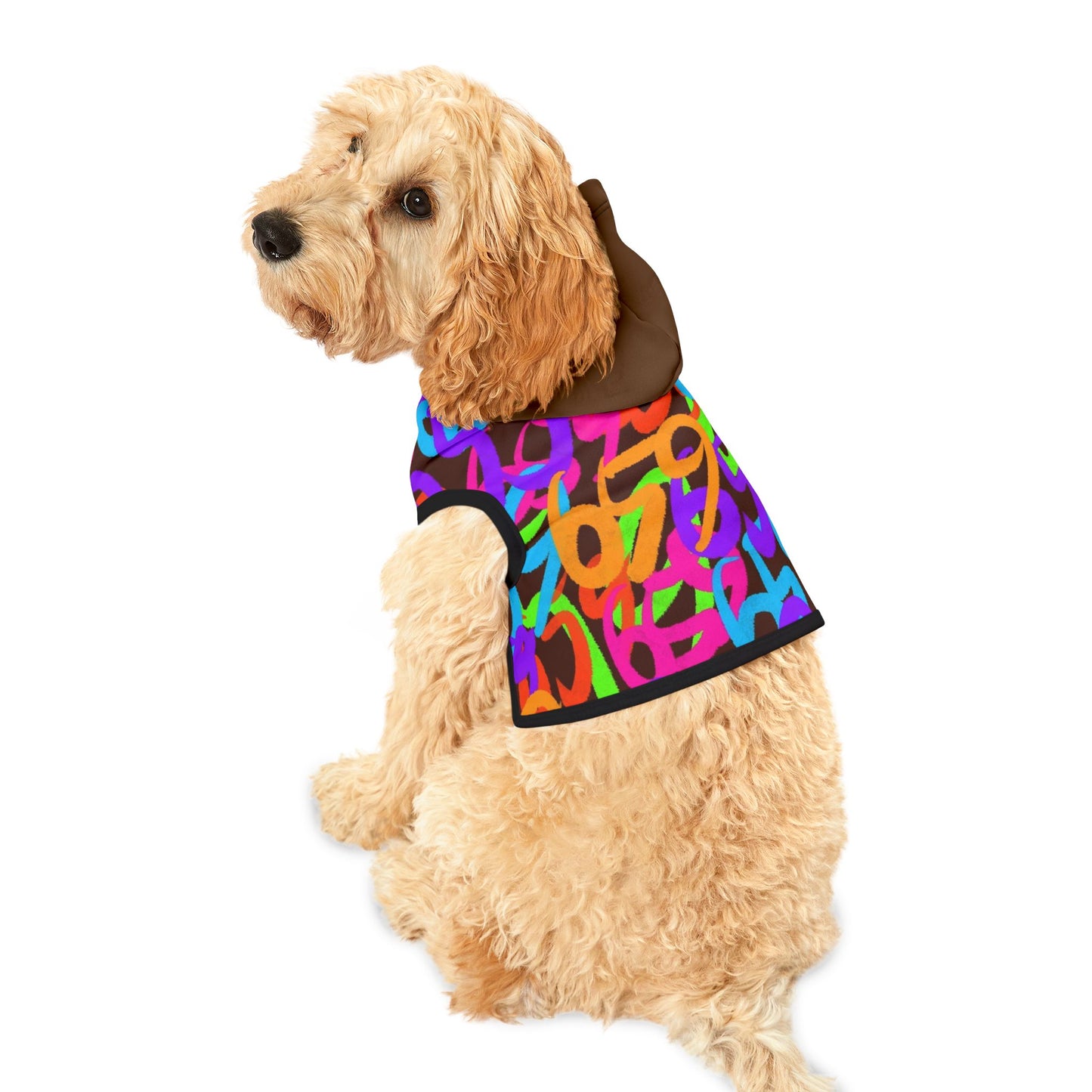 659 Graffiti Pet Hoodie (Brown)