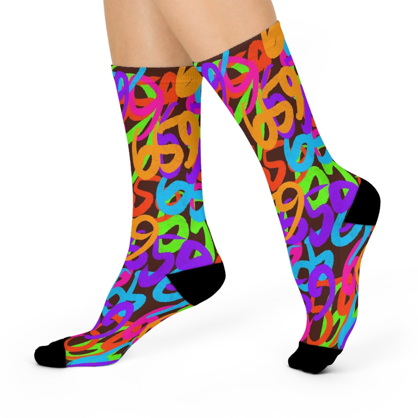 659 Graffiti Cushioned Crew Socks