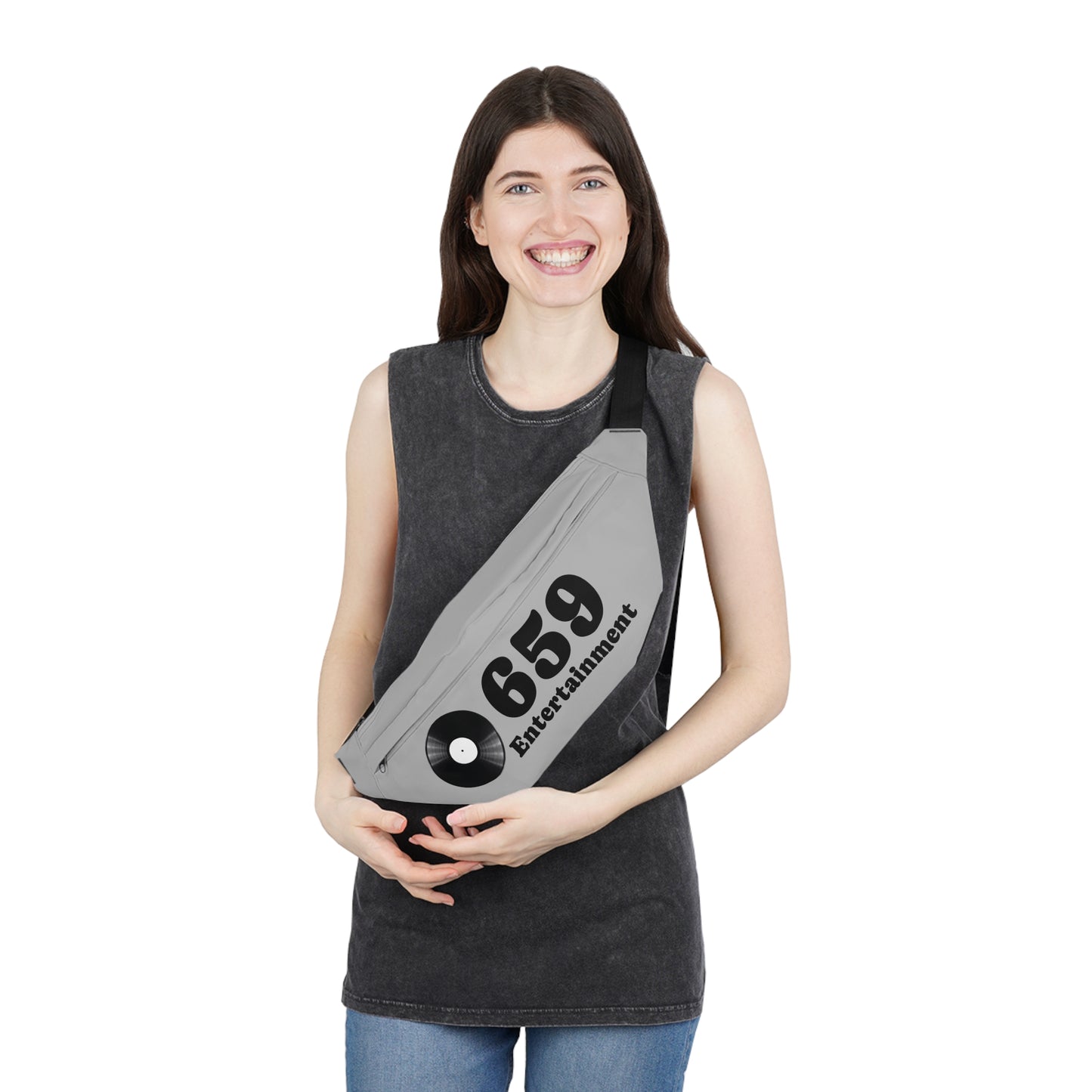 659 Vinyl Record Large Fanny Pack Grey