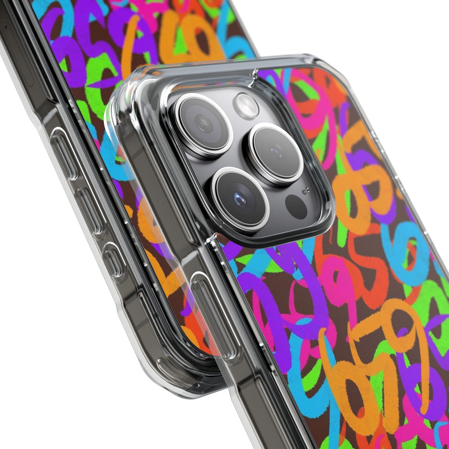 659 Graffiti Magnetic Clear Impact Phone Case (Brown)