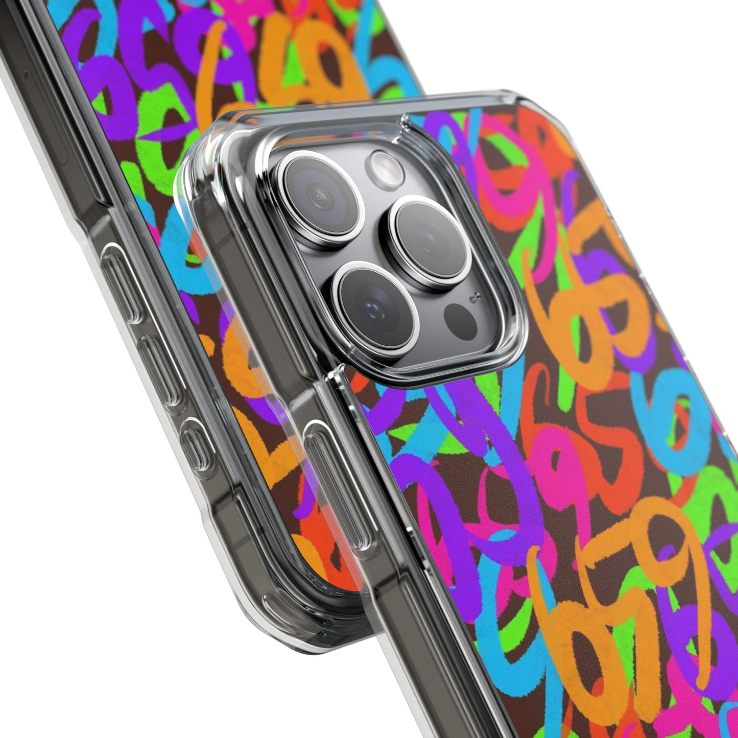 659 Graffiti Magnetic Clear Impact Phone Case (Brown)