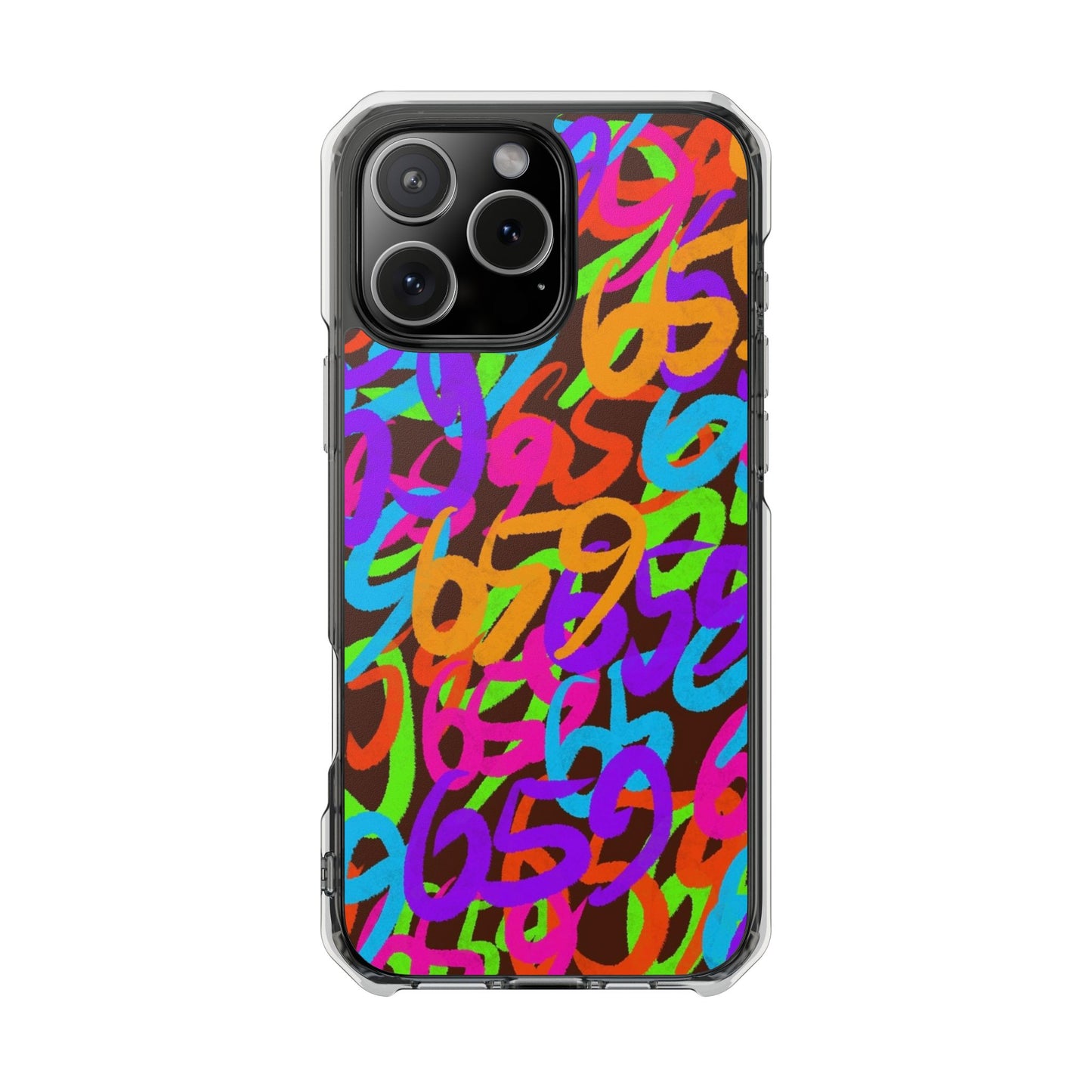 659 Graffiti Magnetic Clear Impact Phone Case (Brown)