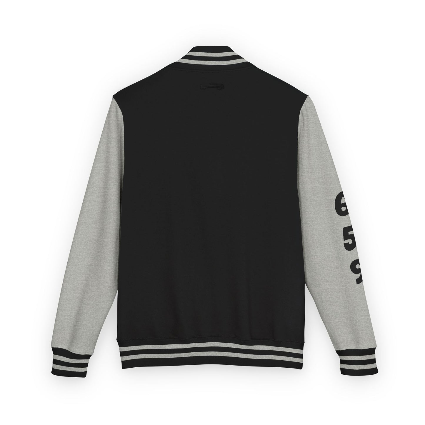 Unisex 659 Heavyweight Letterman Jacket  (White/Black Accents)