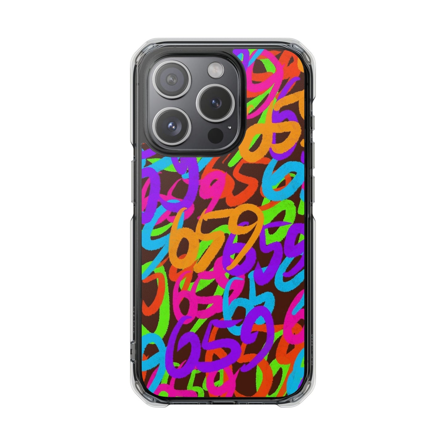 659 Graffiti Magnetic Clear Impact Phone Case (Brown)