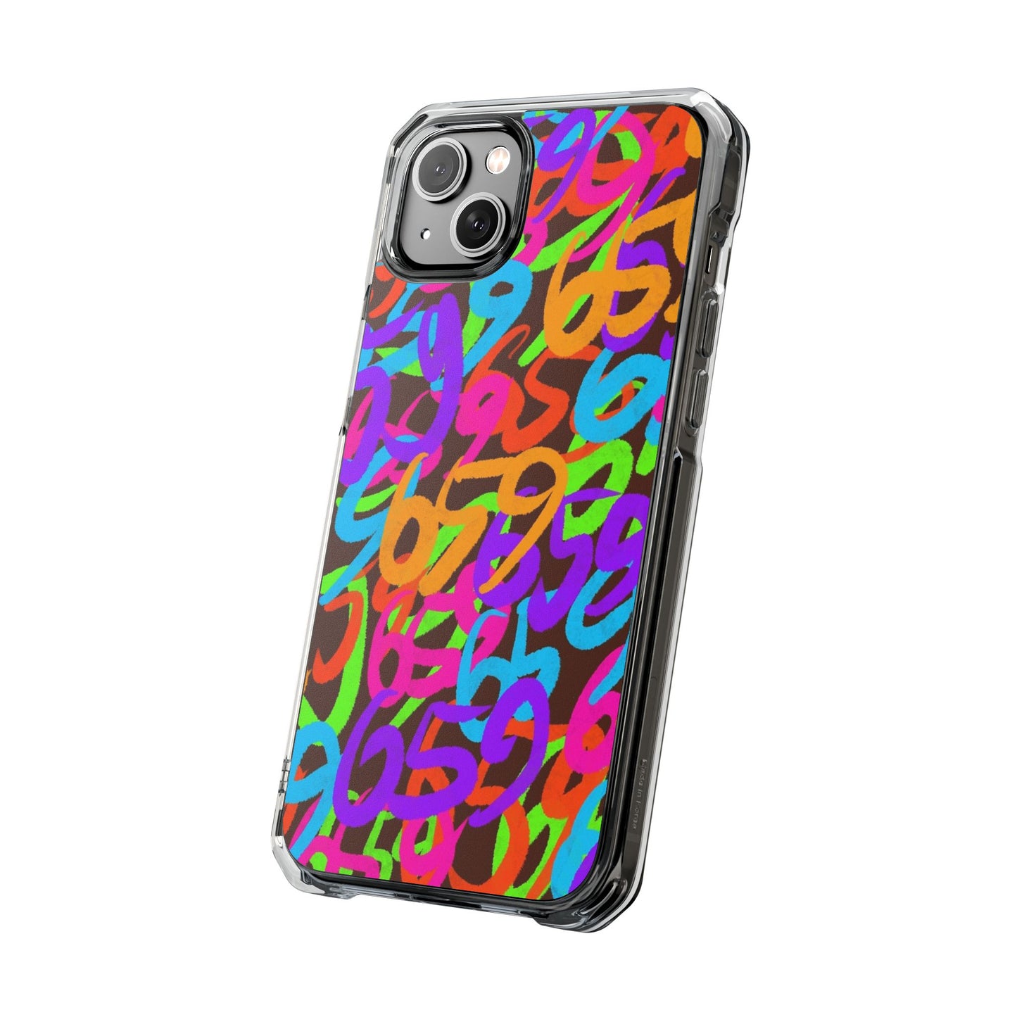 659 Graffiti Magnetic Clear Impact Phone Case (Brown)