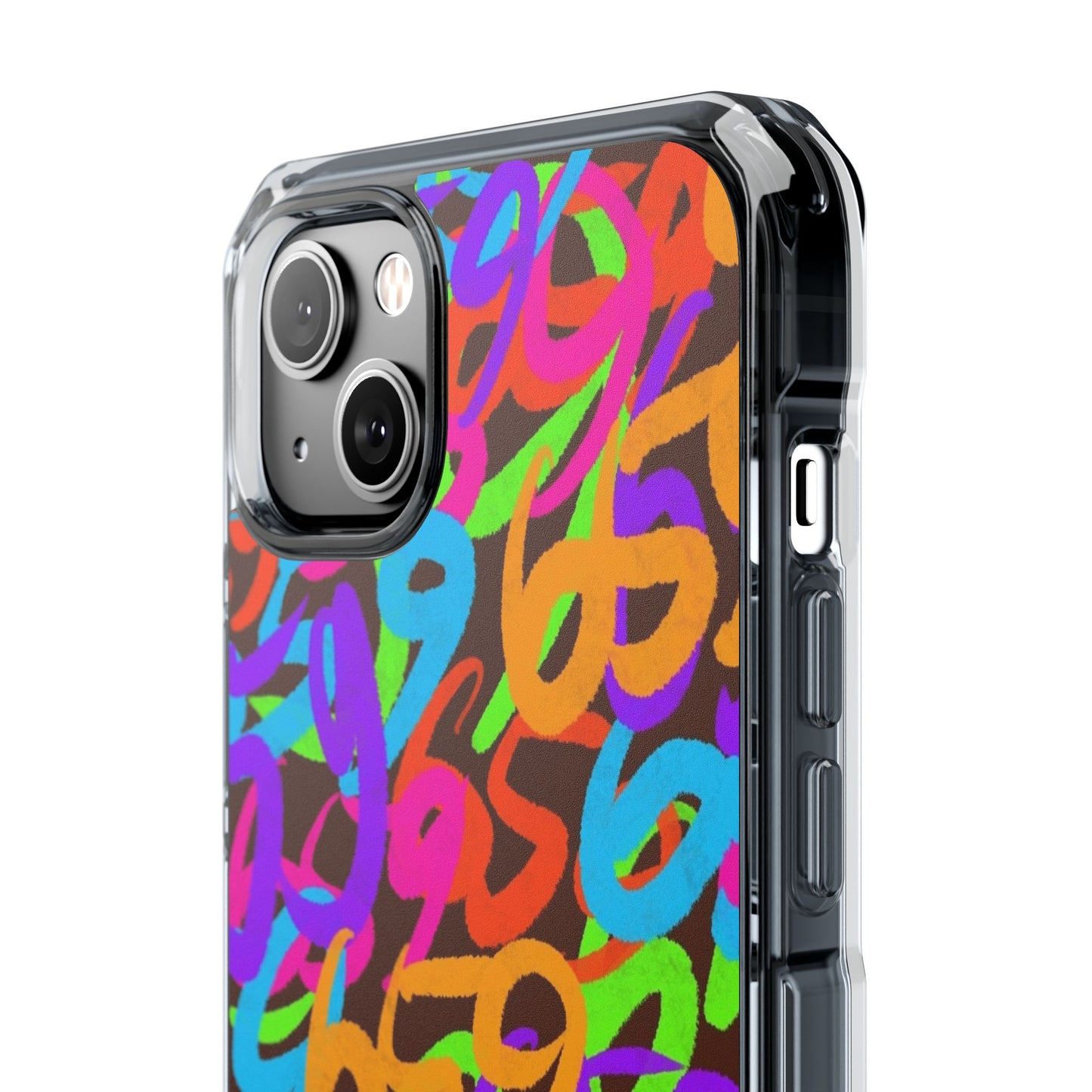 659 Graffiti Magnetic Clear Impact Phone Case (Brown)