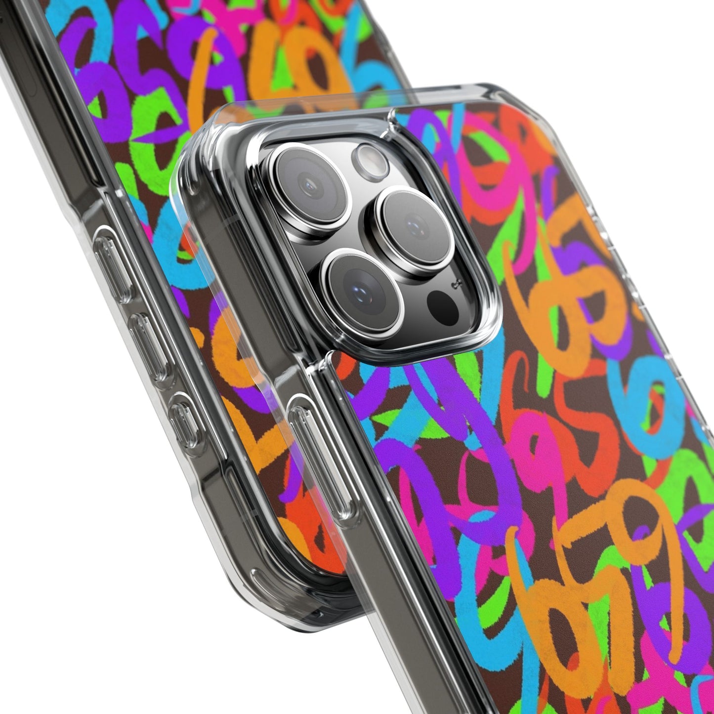 659 Graffiti Magnetic Clear Impact Phone Case (Brown)
