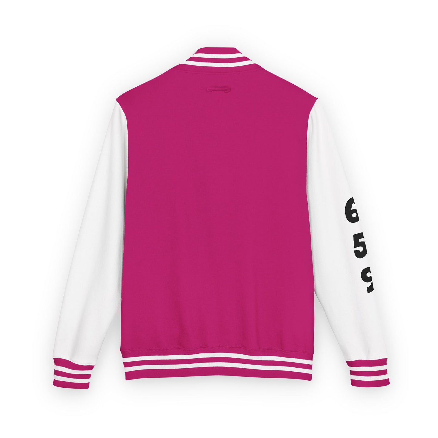 Unisex 659 Heavyweight Letterman Jacket  (White/Black Accents)