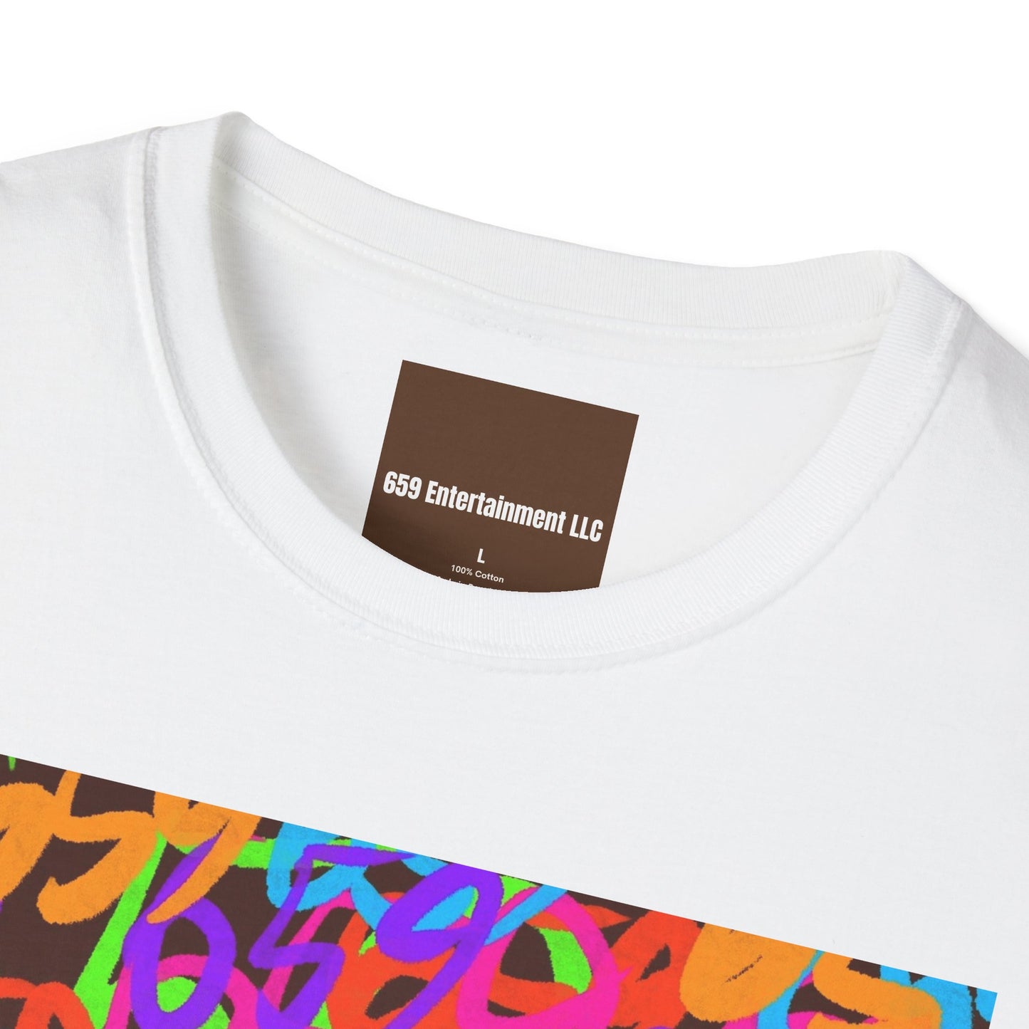 659 Graffiti Unisex Softstyle T-shirt (White/Brown)