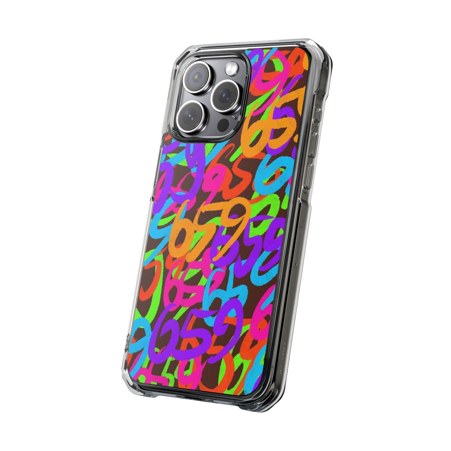 659 Graffiti Magnetic Clear Impact Phone Case (Brown)