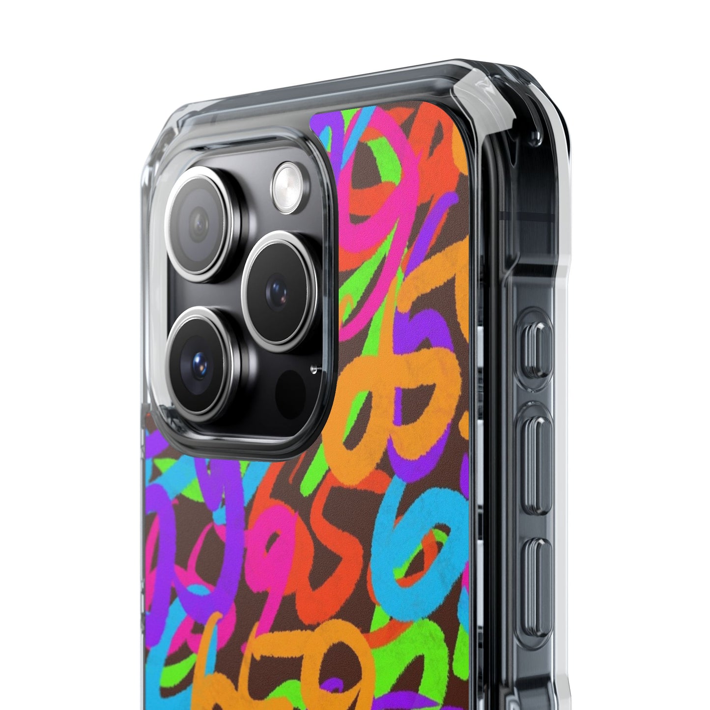 659 Graffiti Magnetic Clear Impact Phone Case (Brown)