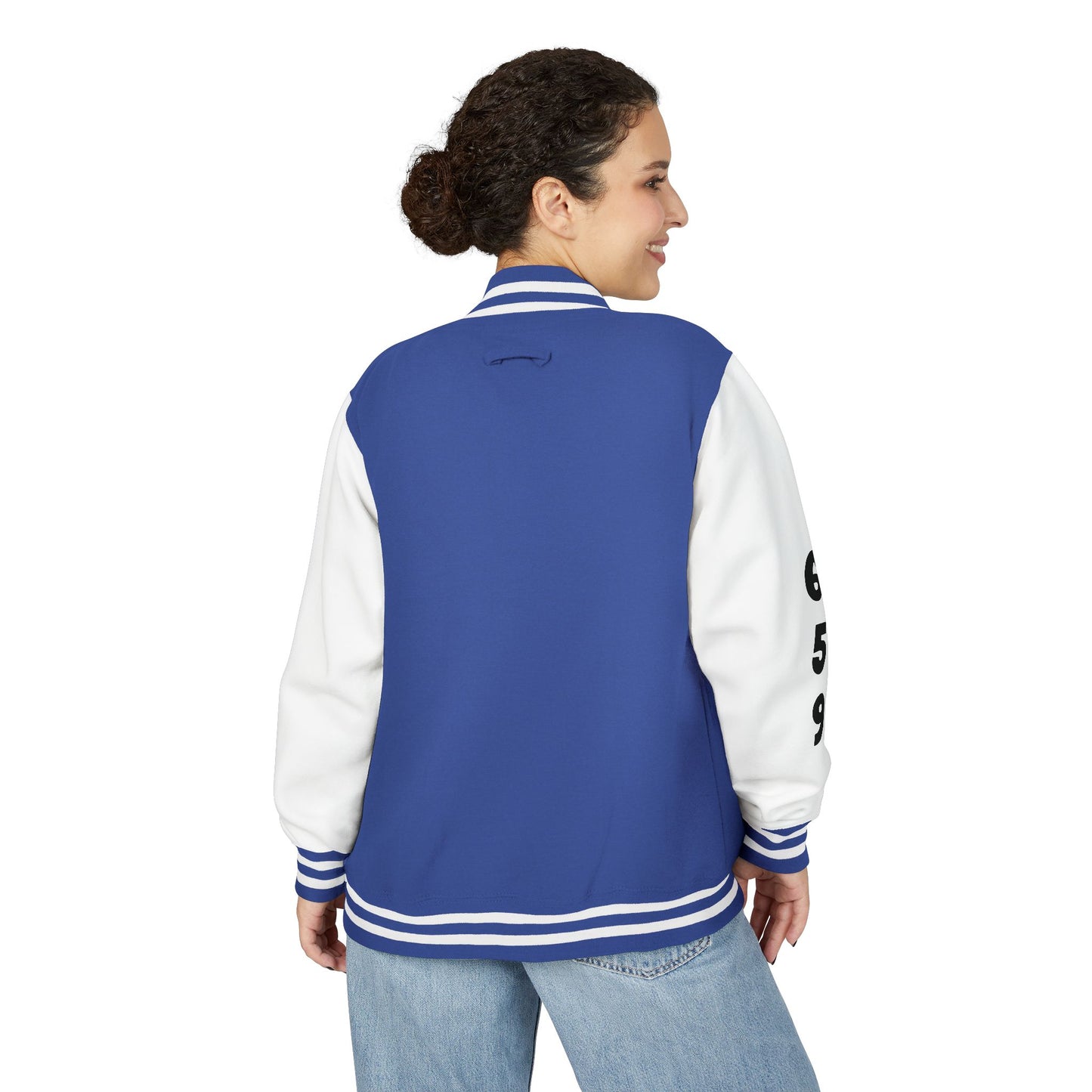 Unisex 659 Heavyweight Letterman Jacket  (White/Black Accents)