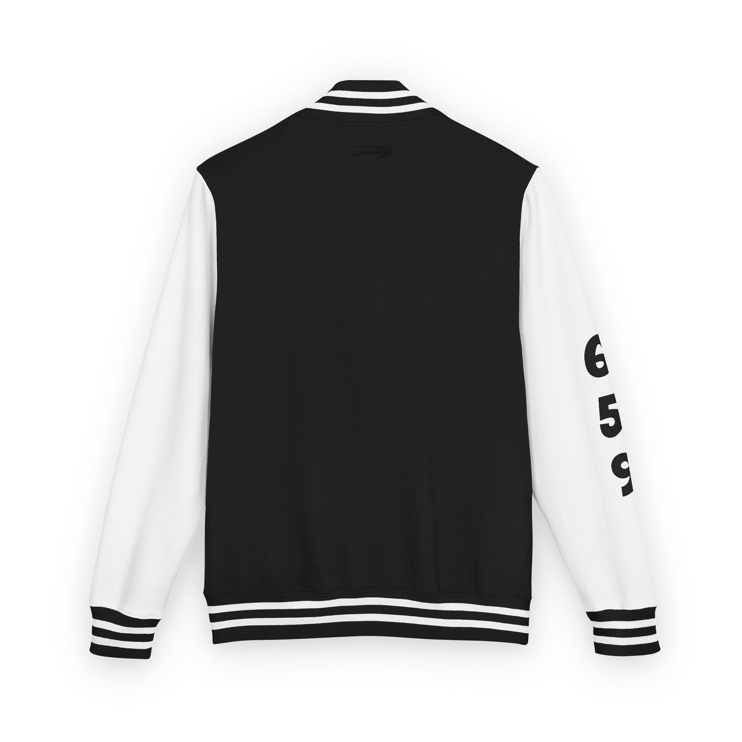 Unisex 659 Heavyweight Letterman Jacket  (White/Black Accents)