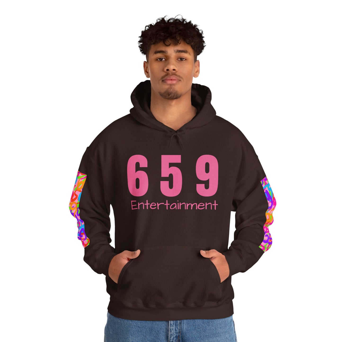 659 Dark Chocolate Cherry Unisex Heavy Blend™ Sweatshirt (Dark Chocolate/Pink)