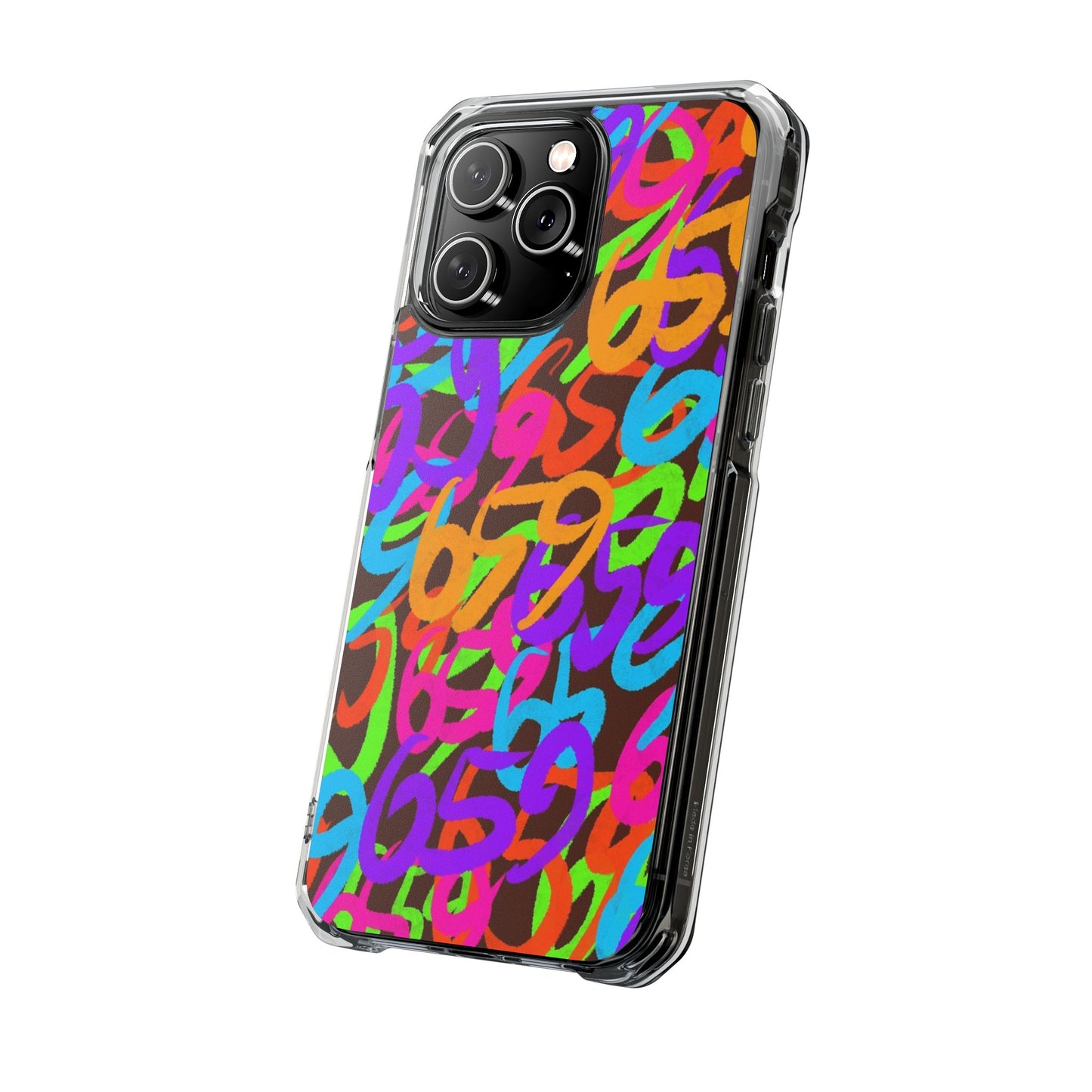 659 Graffiti Magnetic Clear Impact Phone Case (Brown)