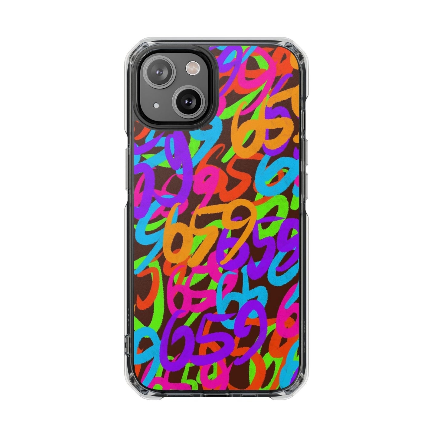 659 Graffiti Magnetic Clear Impact Phone Case (Brown)