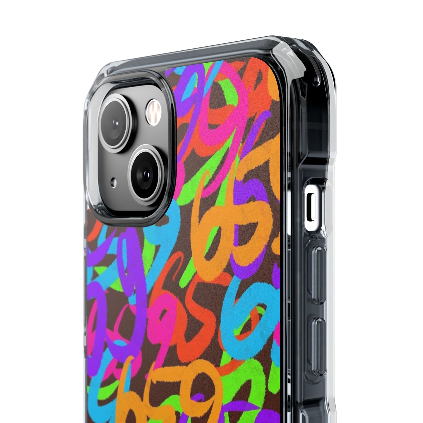 659 Graffiti Magnetic Clear Impact Phone Case (Brown)