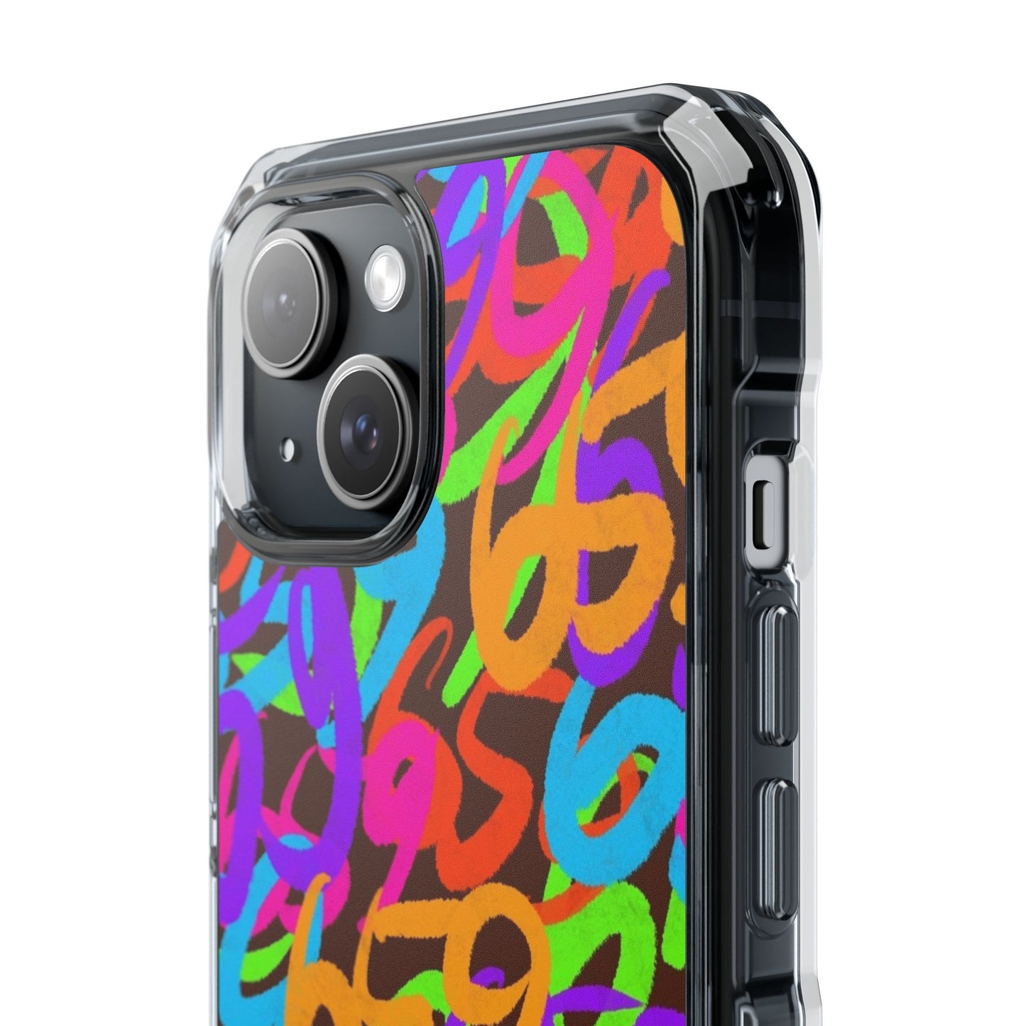 659 Graffiti Magnetic Clear Impact Phone Case (Brown)